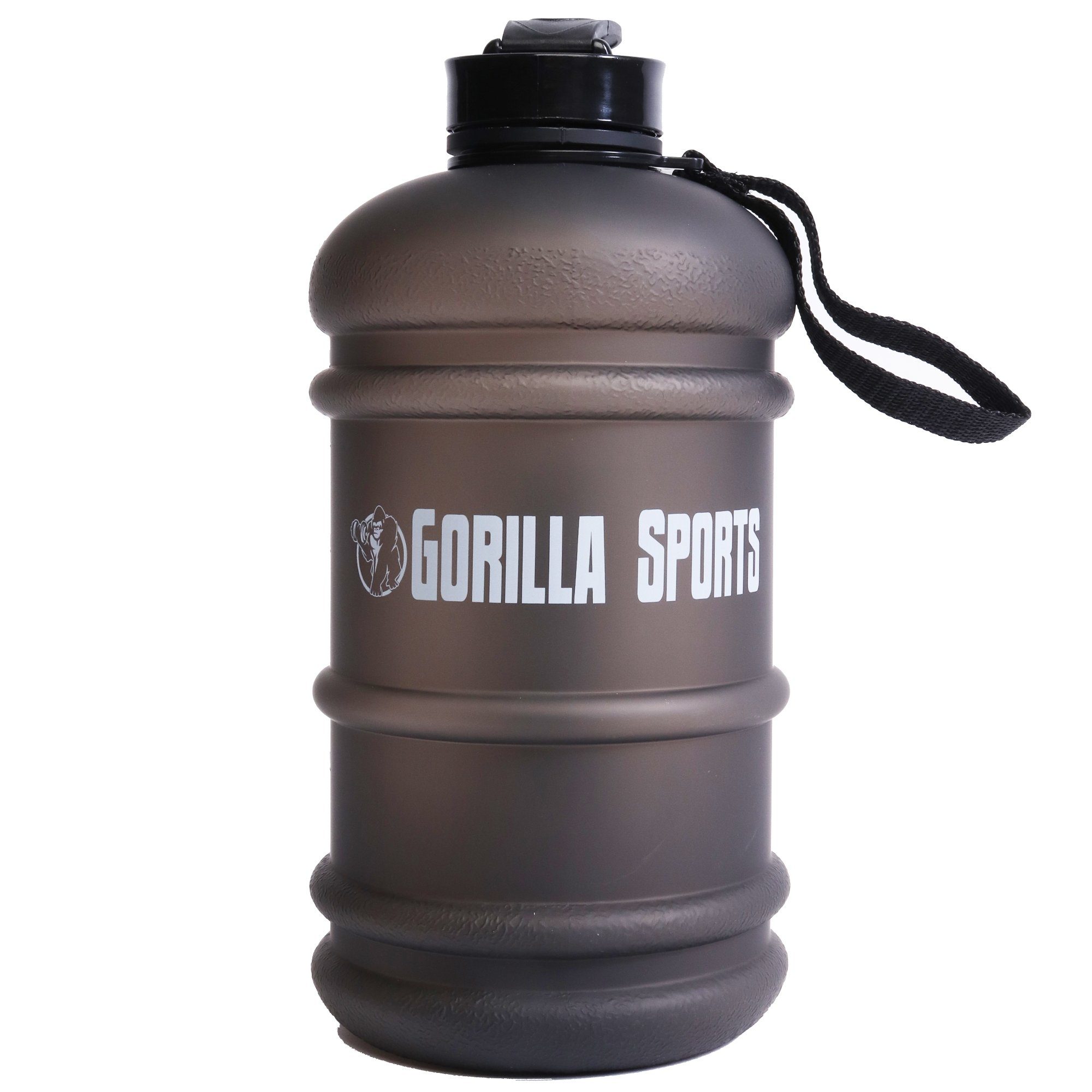 Sportflasche Gallone, Griff, mit Auslaufsichere, Liter, SPORTS Schwarz GORILLA Trinkflasche 2,2 BPA-Frei,