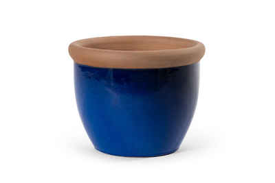 Teramico Pflanzkübel Blumentopf Keramik "Farmer" 32x26cm Blau Royal, 100% Frostfest