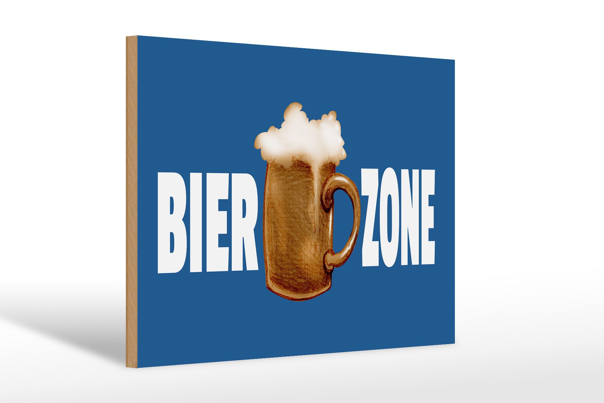 Holzbild 30x20cm Bier Zone