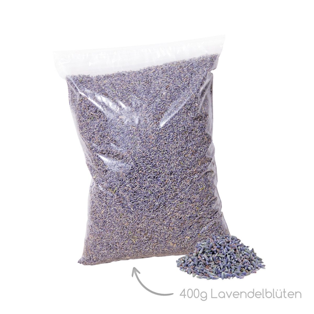 Heubergshop Lavendelbeutel, 400g Lavendelblüten Nachfüllpack Lavendel getrocknet (400g-Lavendel)