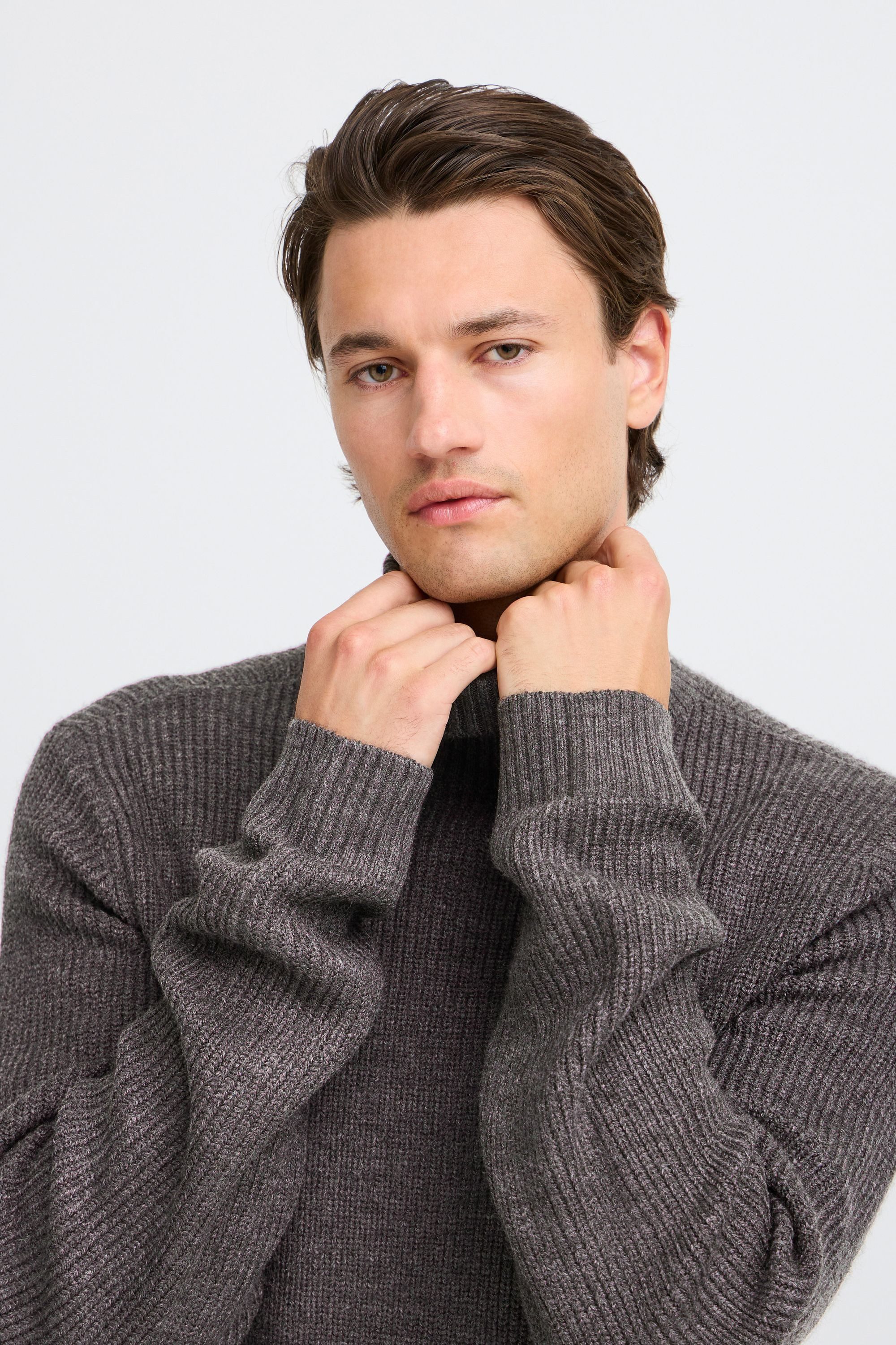 Blend Strickpullover BHPullover Klassischer Grobstrickpullover mit Rollkragen