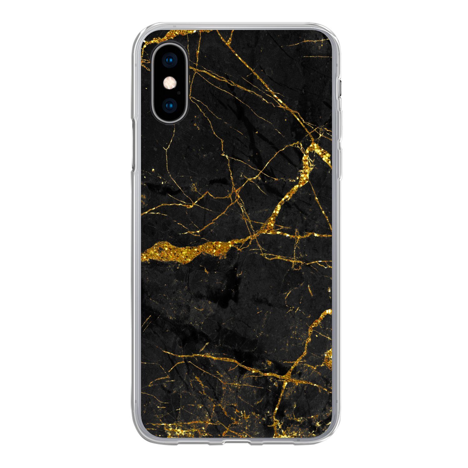Handyhülle für Apple iPhone X Marmor - Gold - Schwarz - Marmoroptik - Luxus - Gli