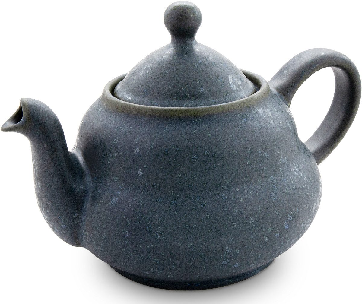 Bunzlauer Keramik Teekanne 1,5 L Teekanne mit bauchiger Silhouette auf zwei Ebenen, ZIELON grün, 1,50 l