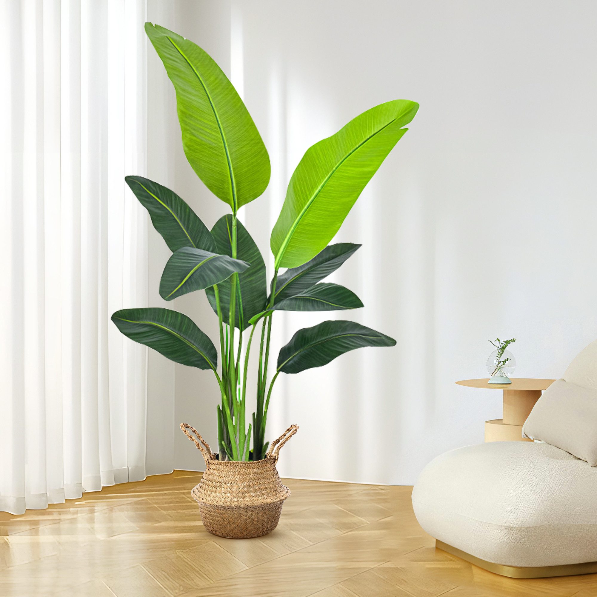 Kunstbaum Kunstpflanze Strelitzie Künstliche Pflanze, Höhe 120 cm/160 cm/180 cm Strelitzie, SEHAUSEU, Höhe 120 cm – Bild 5 von 5