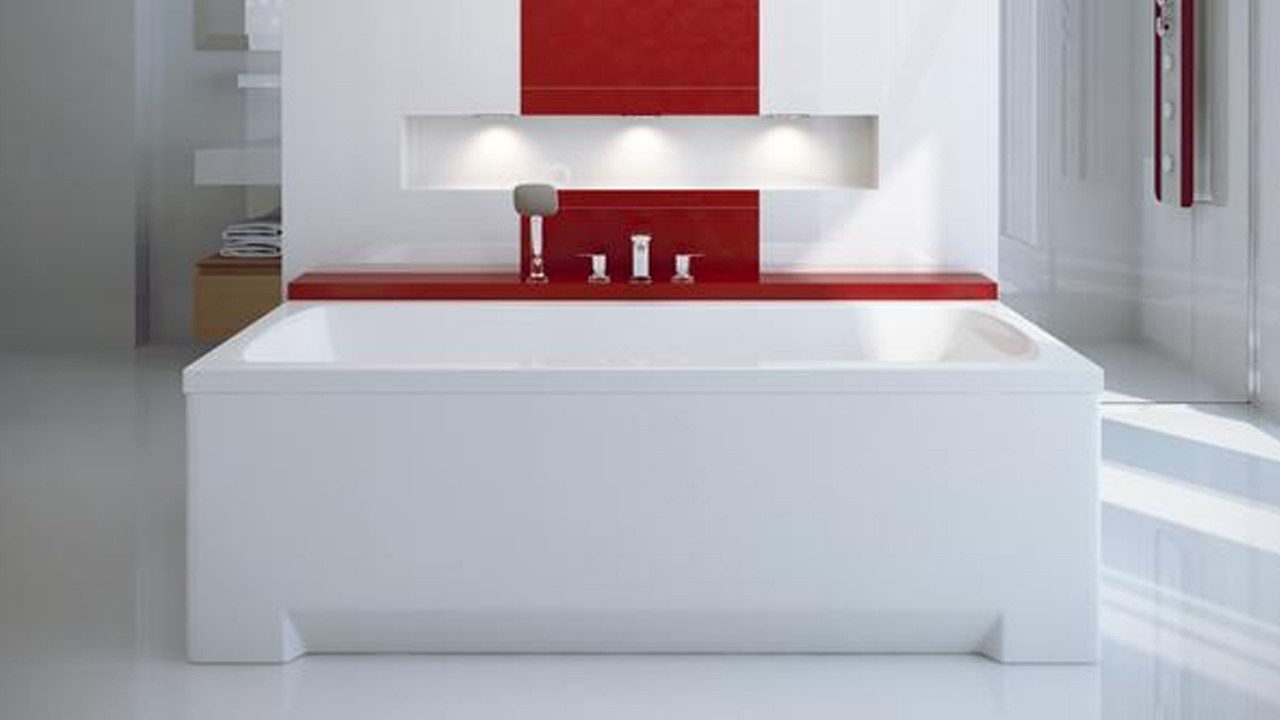 Xlmoebel Badewanne Dusche Acrylwanne Brausewanne Flach Ablaufgarnitur Ablauf, (1-tlg), Hergestellt in Europa