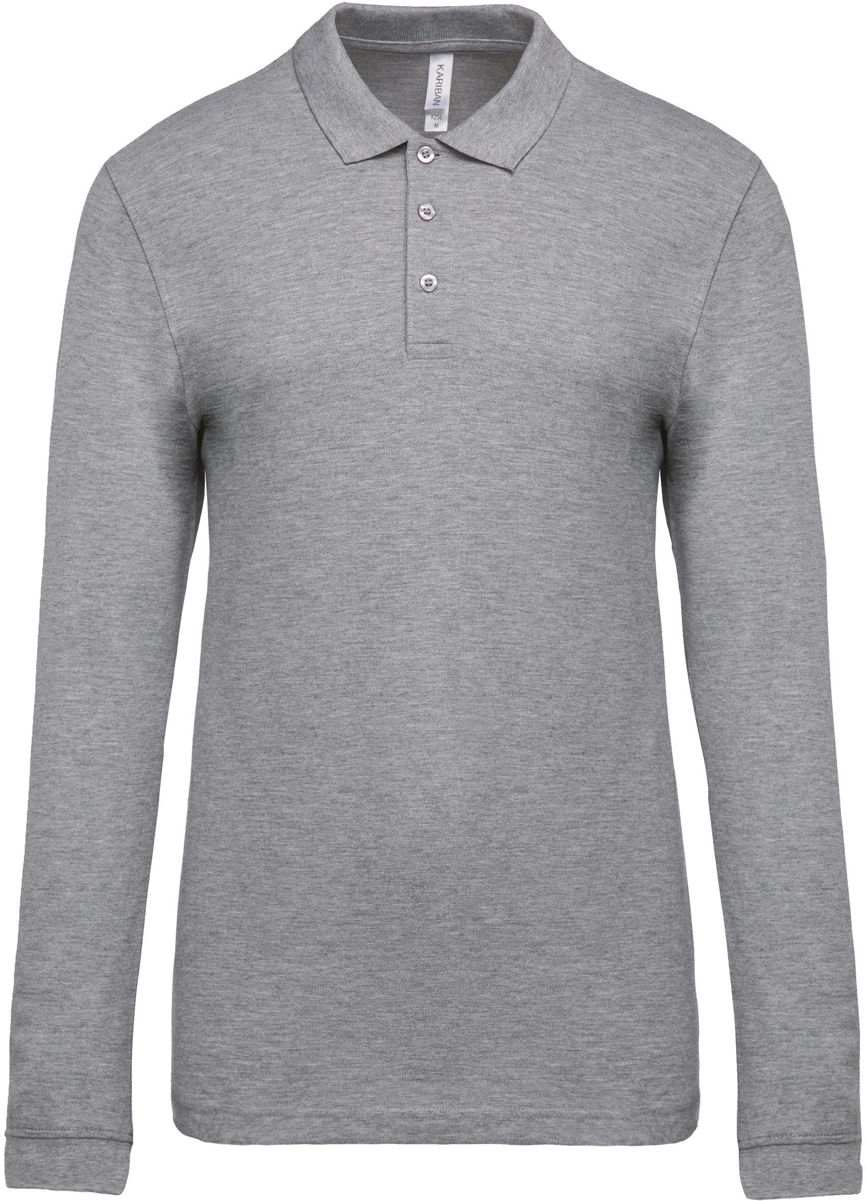 Langarm-Poloshirt Herren Langarm-Polohemd. Baumwollpiqué