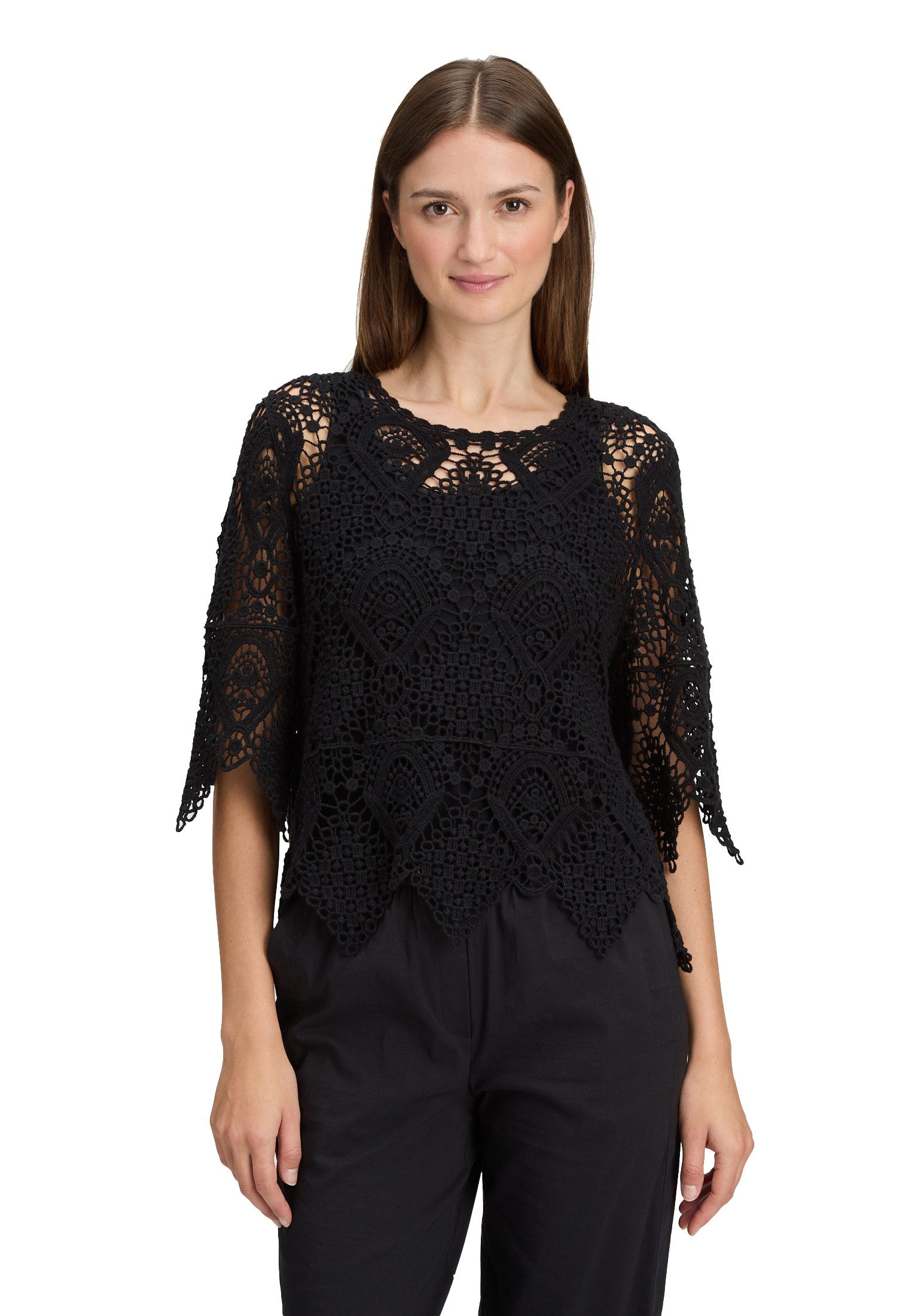 Kurzarmshirt Damen mit Lochmuster