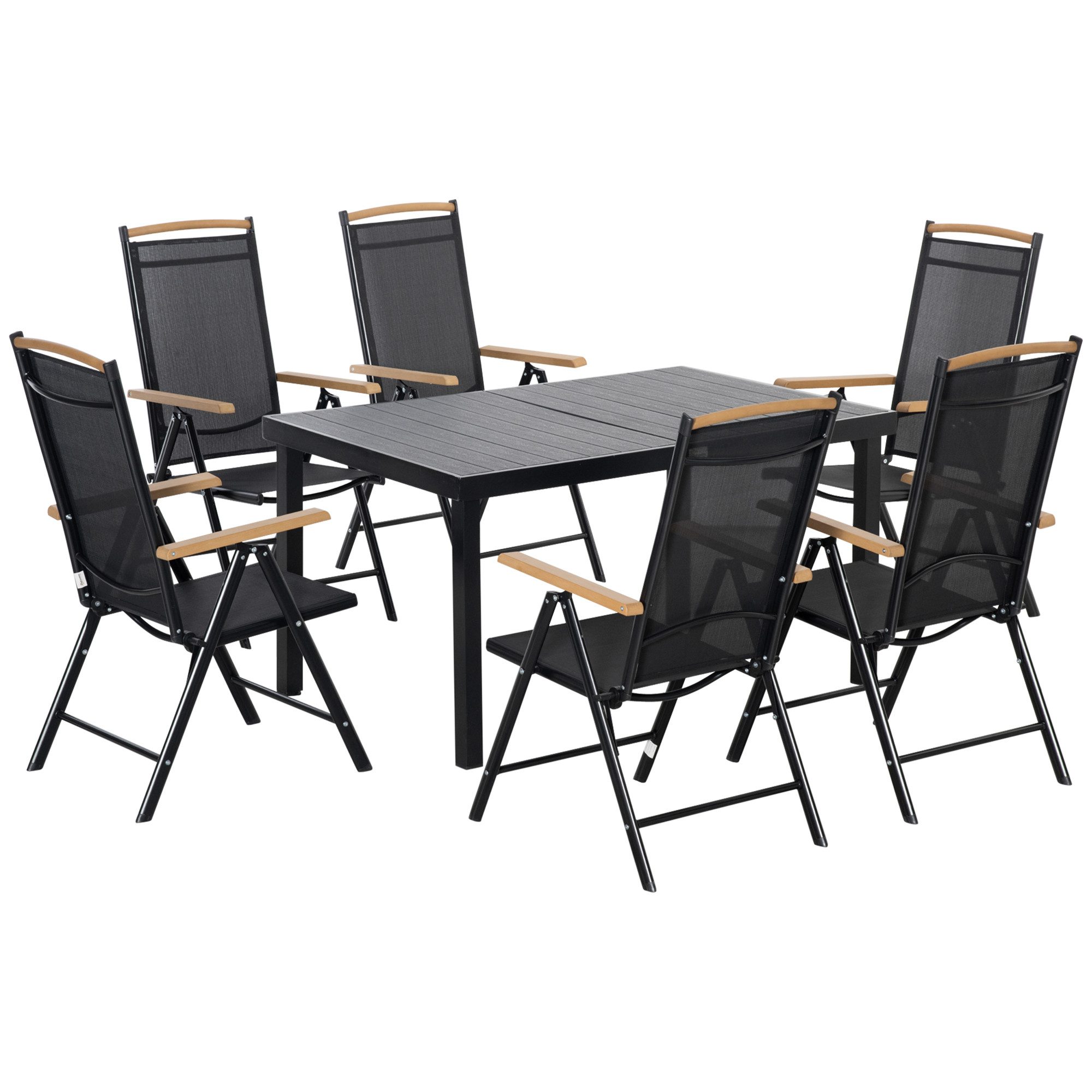 Outsunny Garten-Essgruppe Sitzgruppe klappbar 7tlg. 1 günstig online kaufen