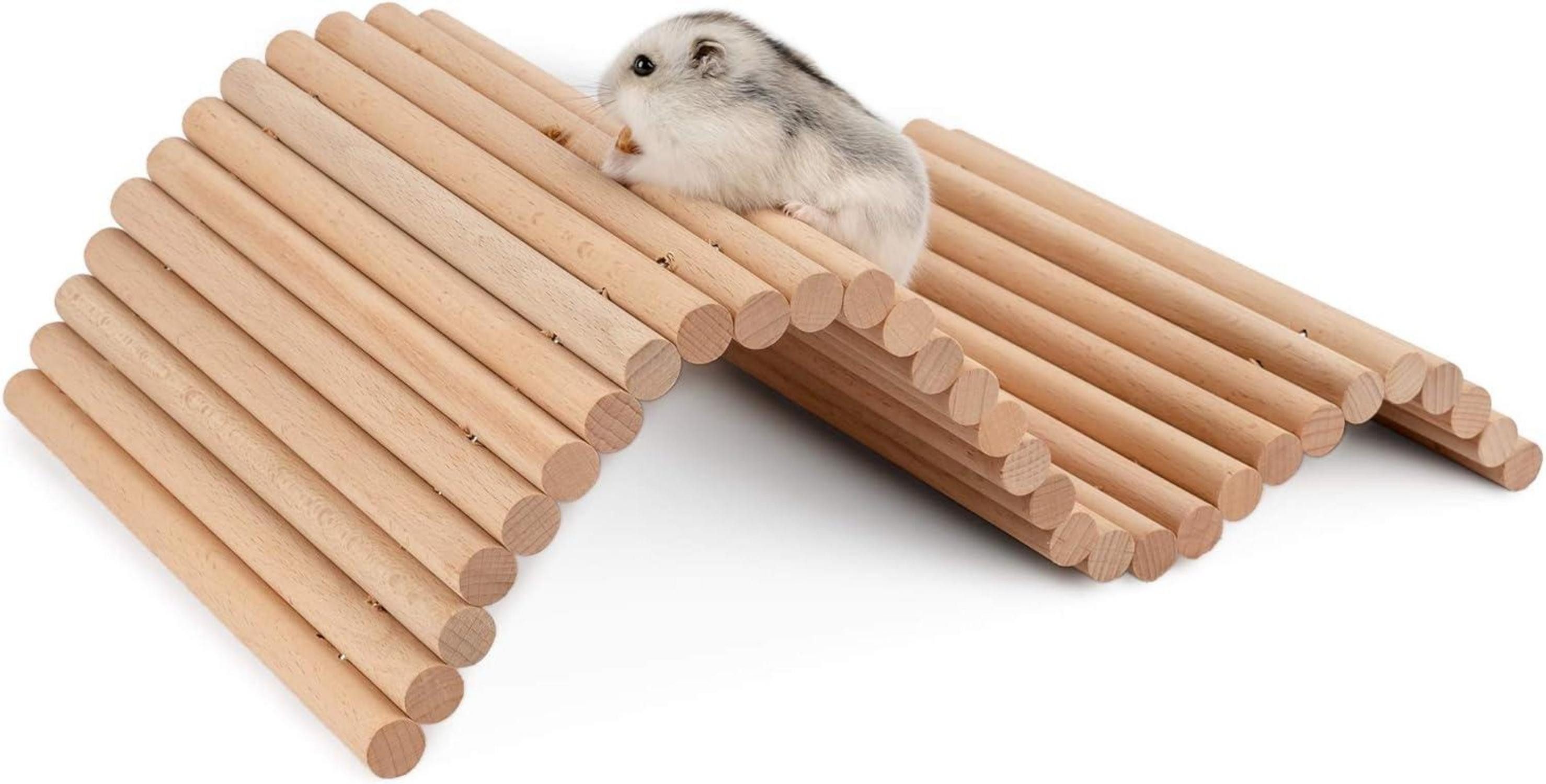 Kleintierkäfig Hamster Kletterleiter Holz Hängebrücke für Kleintiere
