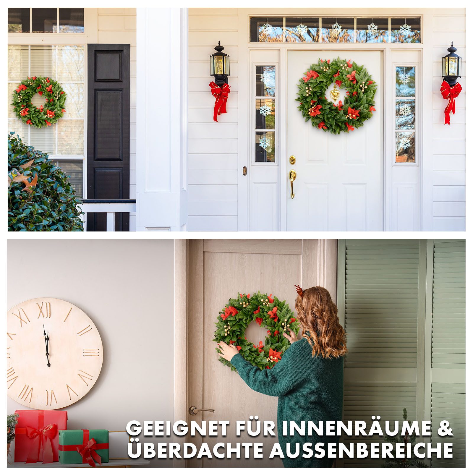 Floordirekt Dekokranz Weihnachtskranz Photinia, Dekorativer Kranz, Lebensechtes Aussehen