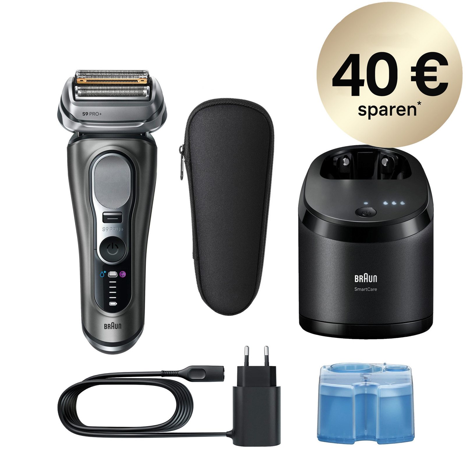 Braun Elektrorasierer 9655cc, Pro-SensoAdapt-Technologie, Ultra-precise Klingen, wasserdicht