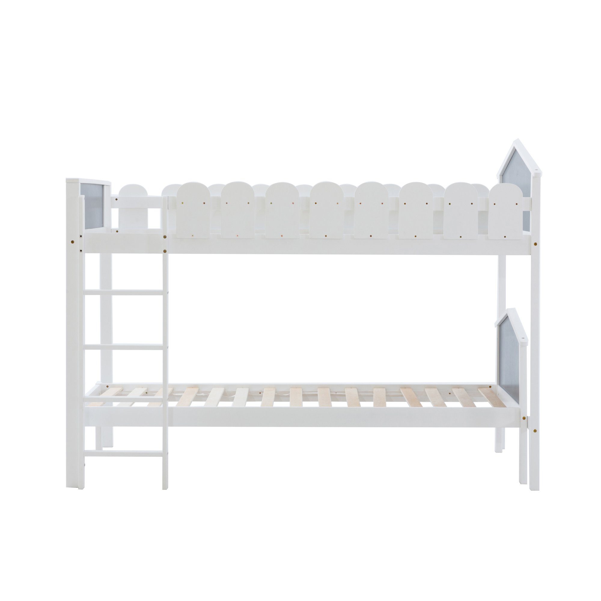 Produktbild von Kinderbett Reykholt 90x200 Cm Mit Stauraum + Rausfallschutz Weiß [en.casa