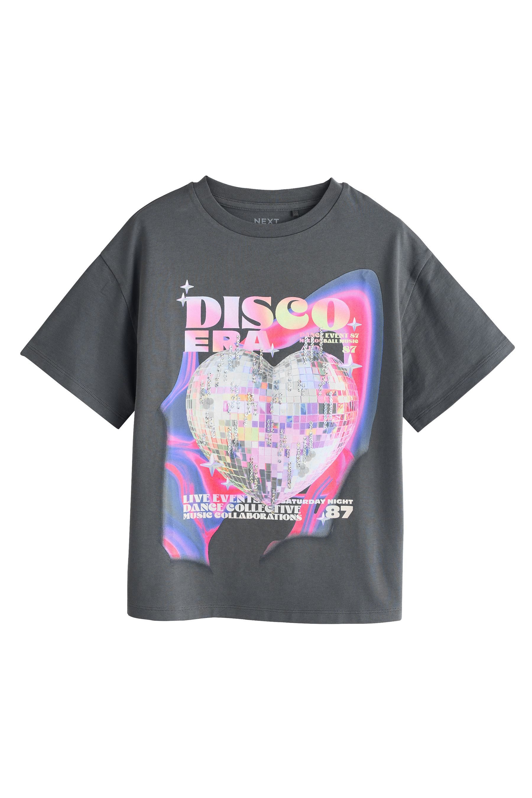 Next Paillettenshirt Oversized Fit T-Shirt mit günstig online kaufen
