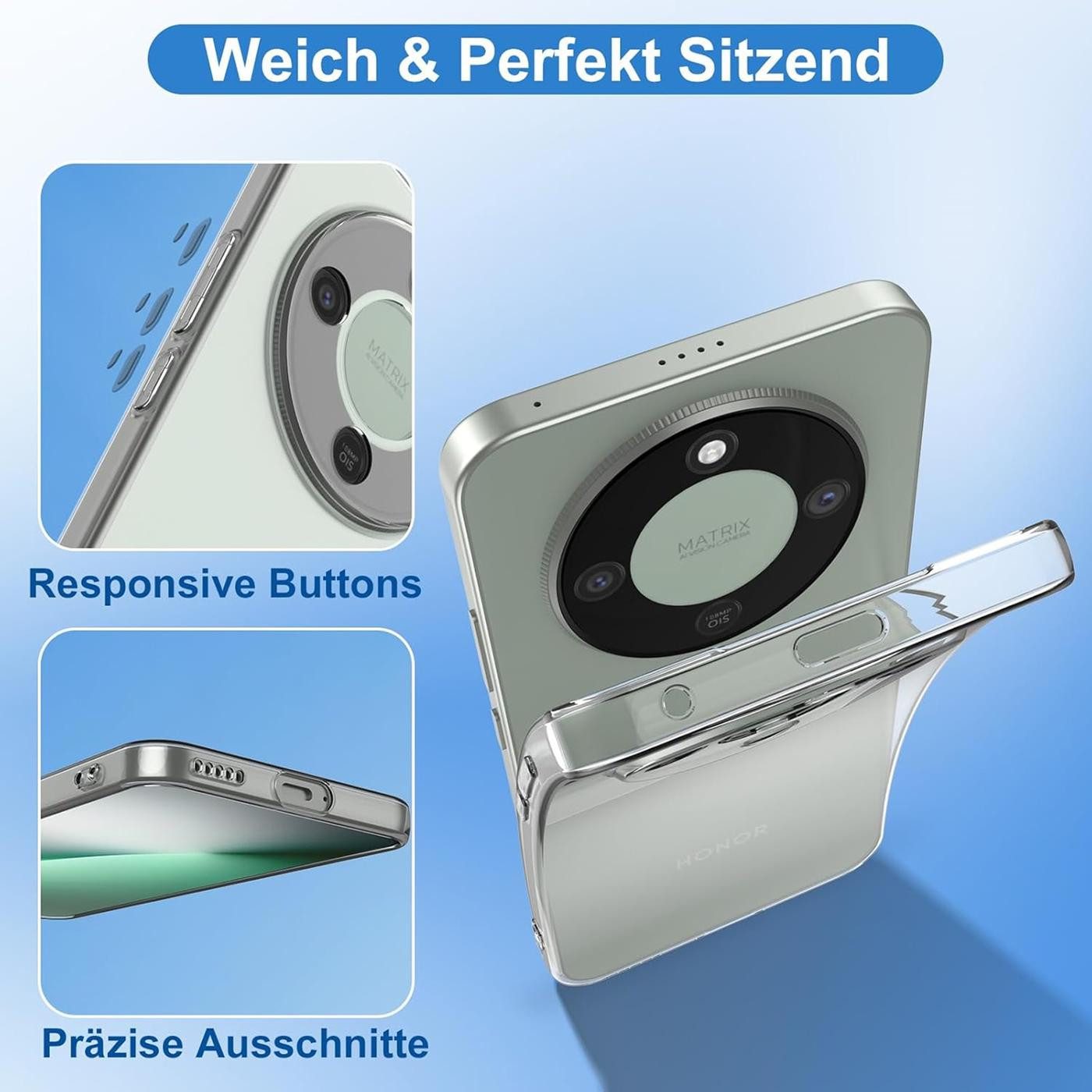 CoolGadget Handyhülle Transparent Ultra Slim Case für Honor Magic8 Lite 6,79 Zoll, Silikon Hülle Dünne Schutzhülle für Honor Magic 8 Lite Hülle – Bild 4 von 5