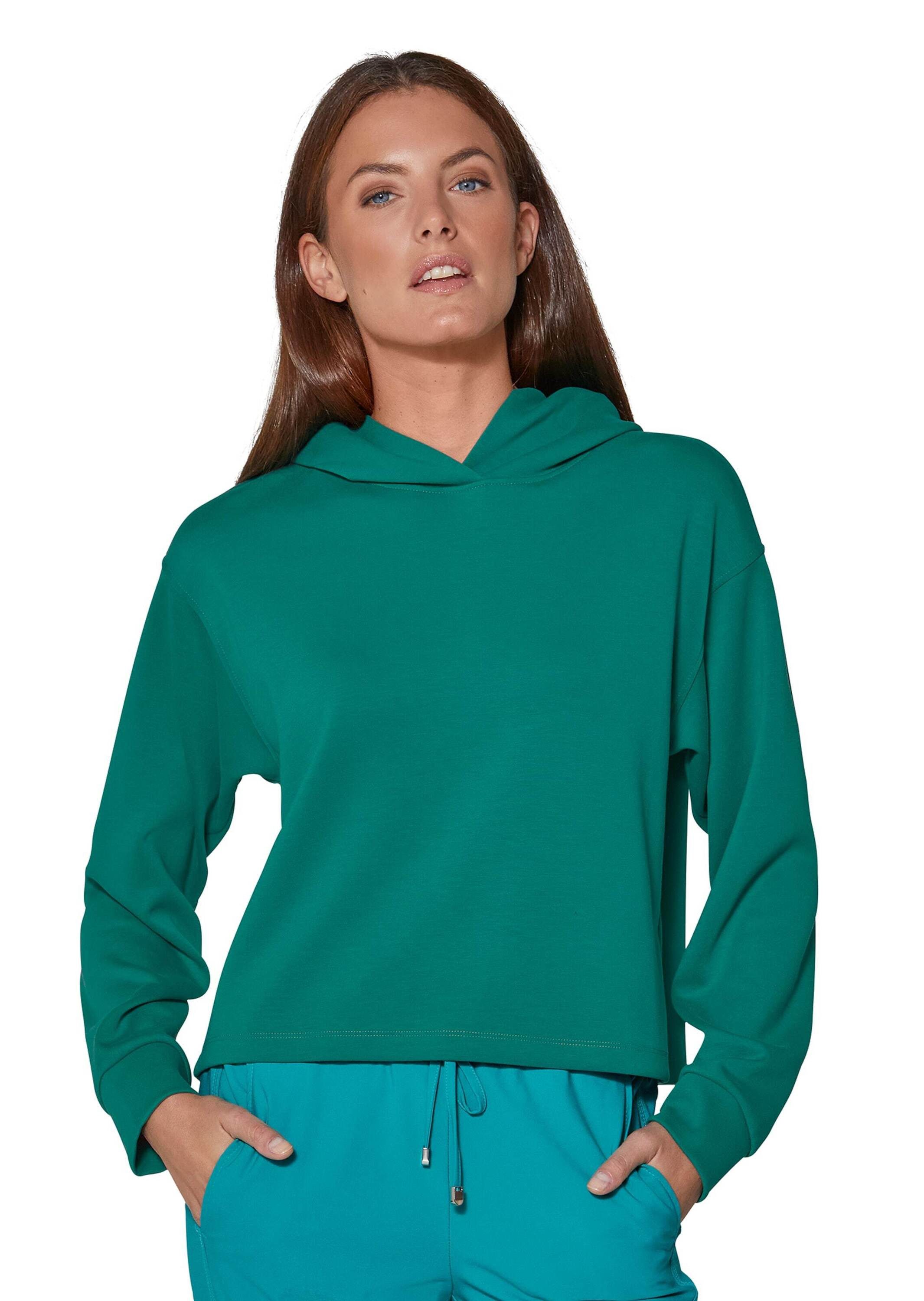Langarmshirt Kapuzen-Sweatshirt in lässiger Boxy-Form