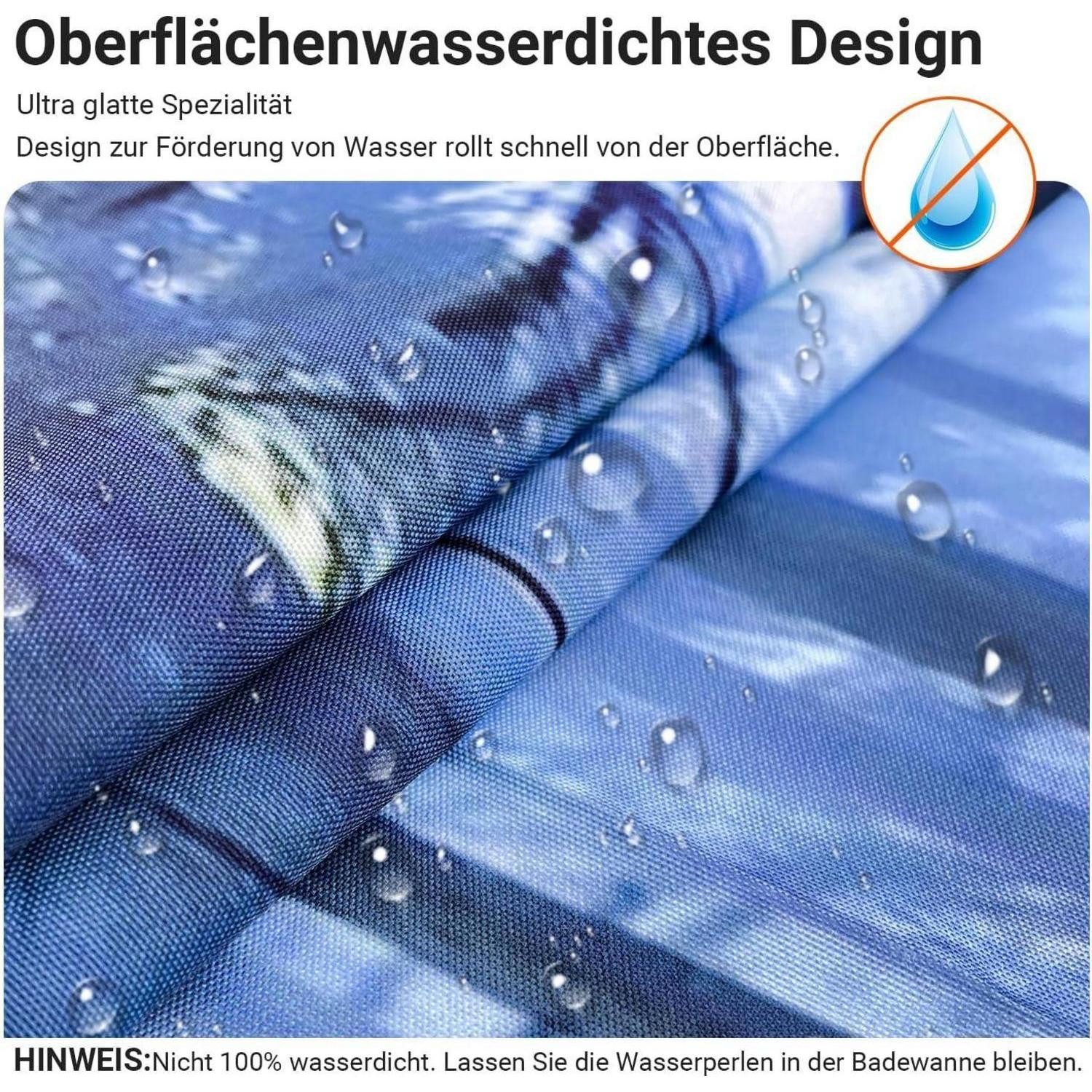 Lerores Duschvorhang Duschvorhang 180x180cm Sunshine Forest, Beschwerter