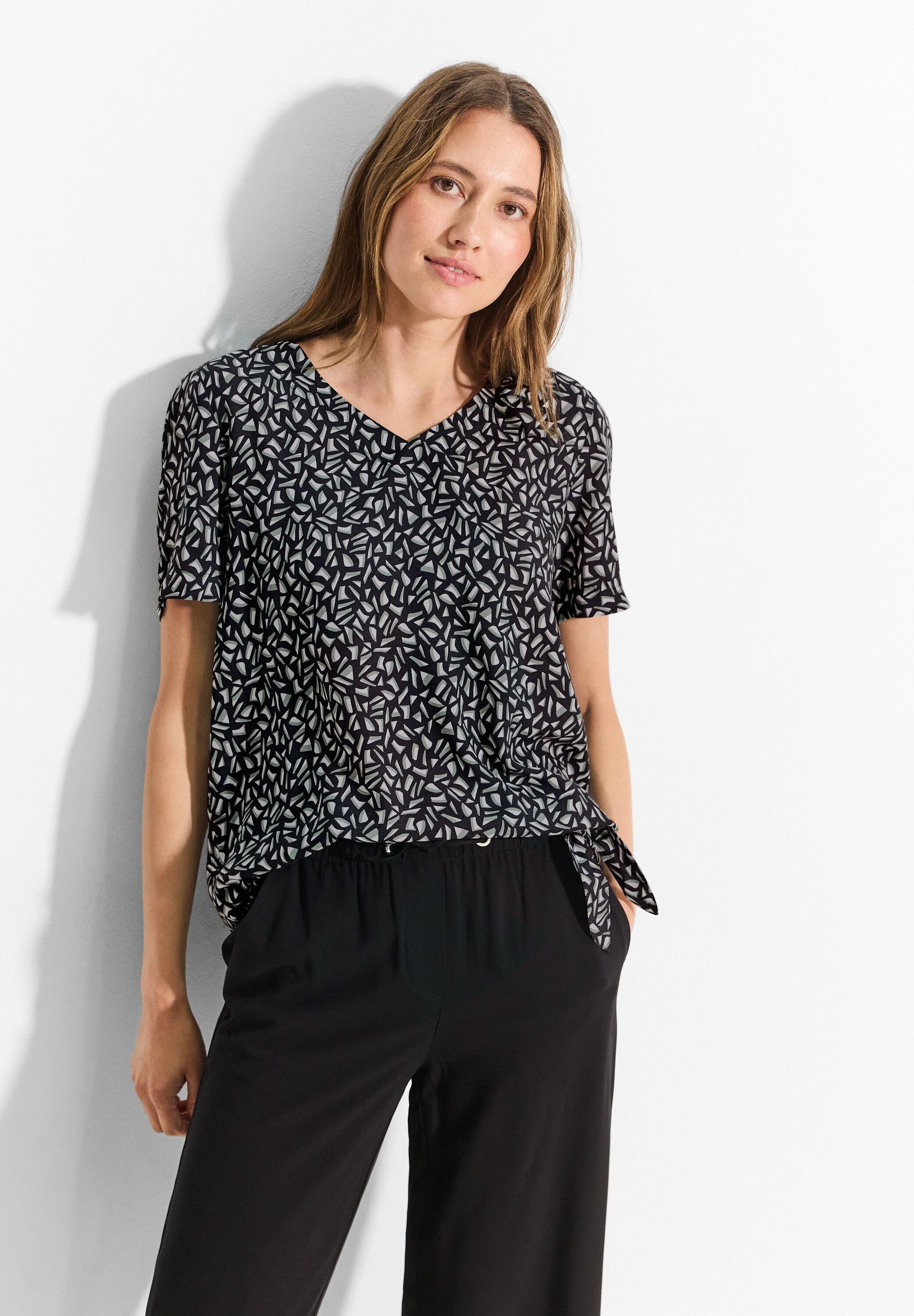 CECIL Kurzarmbluse aus softer Viskose