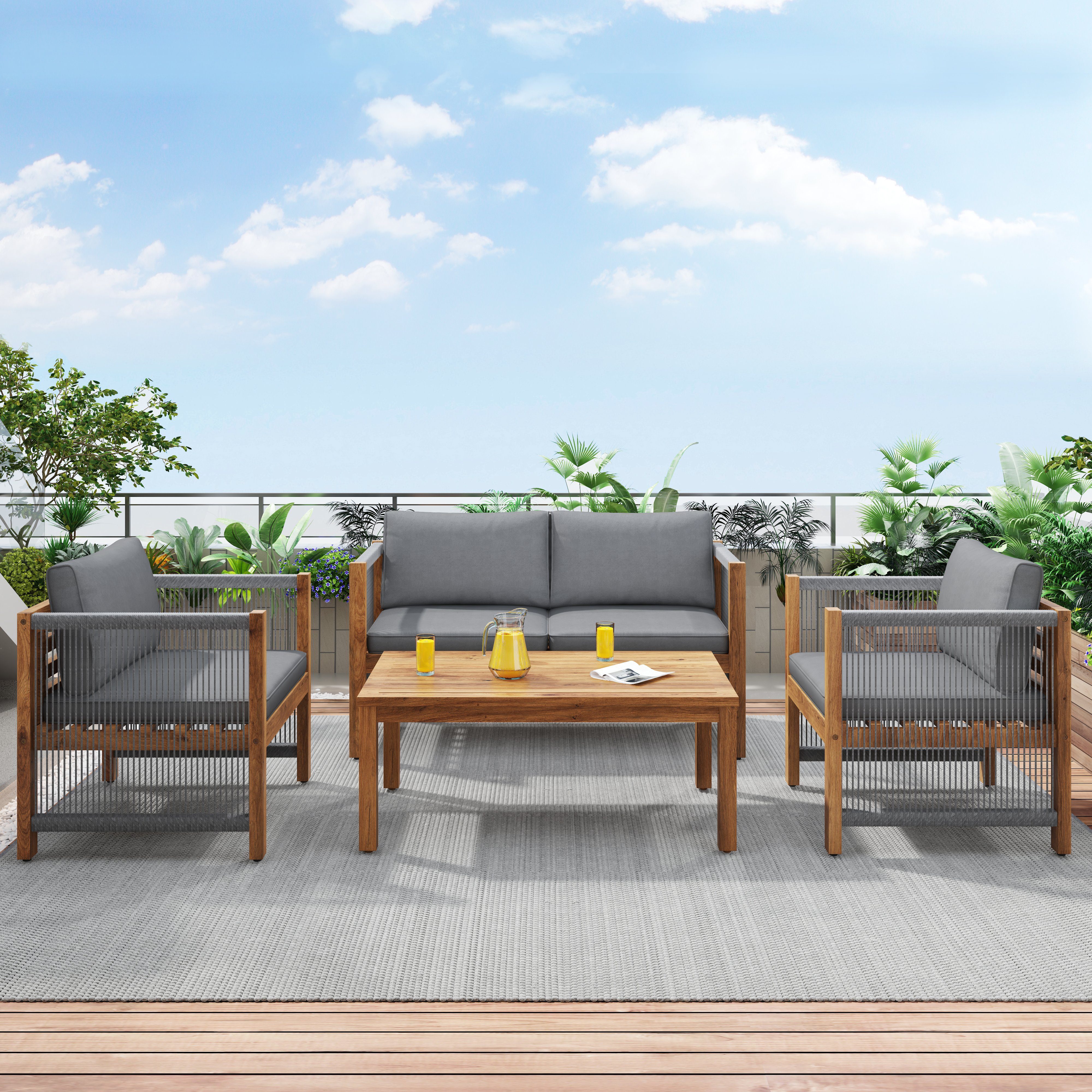 Odikalo GartenloungeSet Gartenlounge Set, Kissen, Sitzgarnitur