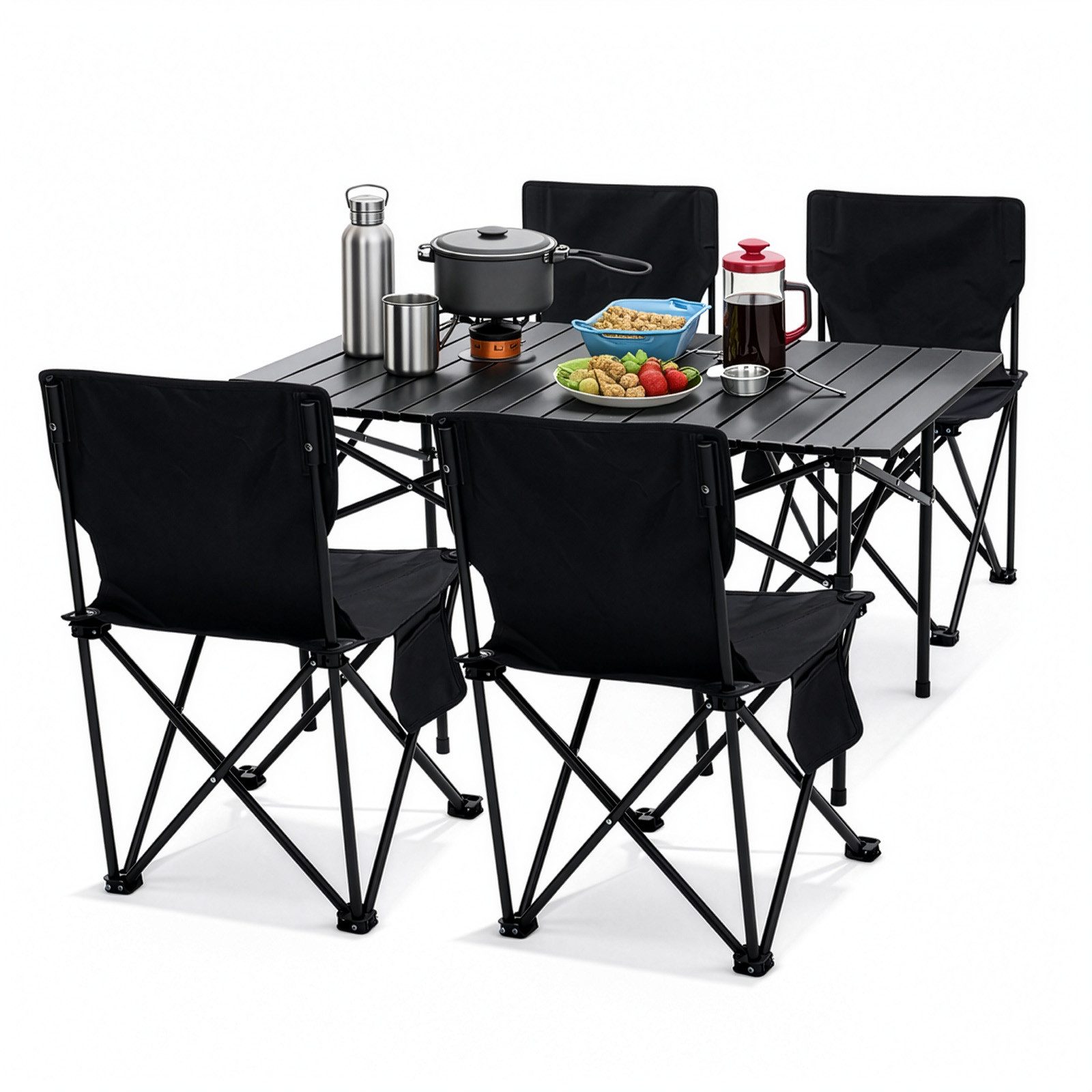 Youyijia Klapptisch Outdoor Klapptisch Stuhl Set für Camping & Picknick Tragbares Metall