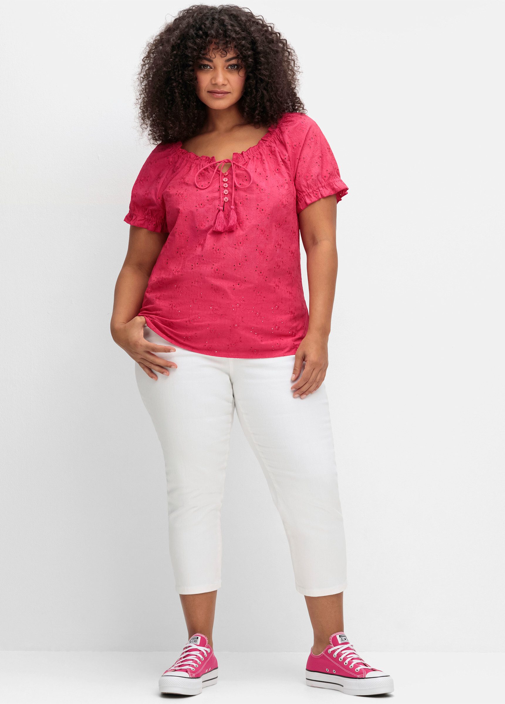 sheego by Joe Browns Klassische Bluse Tunika Kurzarm günstig online kaufen