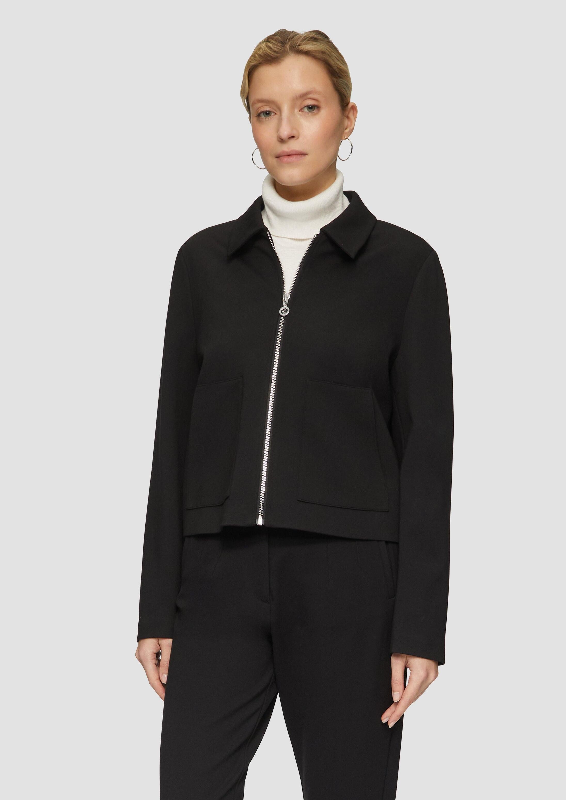 s.Oliver Funktionsjacke Indoor-Jacke Viskosemix-Jacke mit Hemdkragen