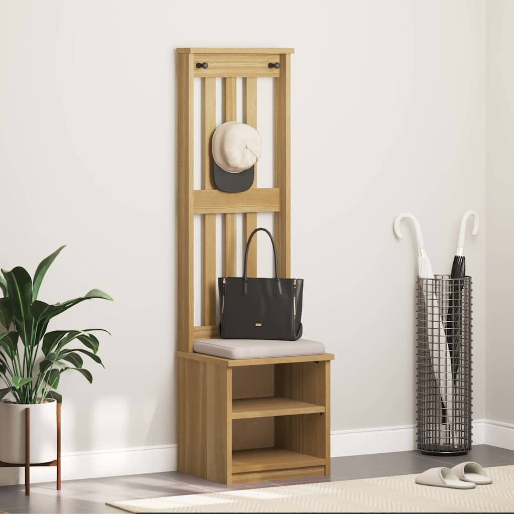 vidaXL Sitzbank Garderobenständer SANDNES 45x40x159,5 cm Massivholz Kiefer
