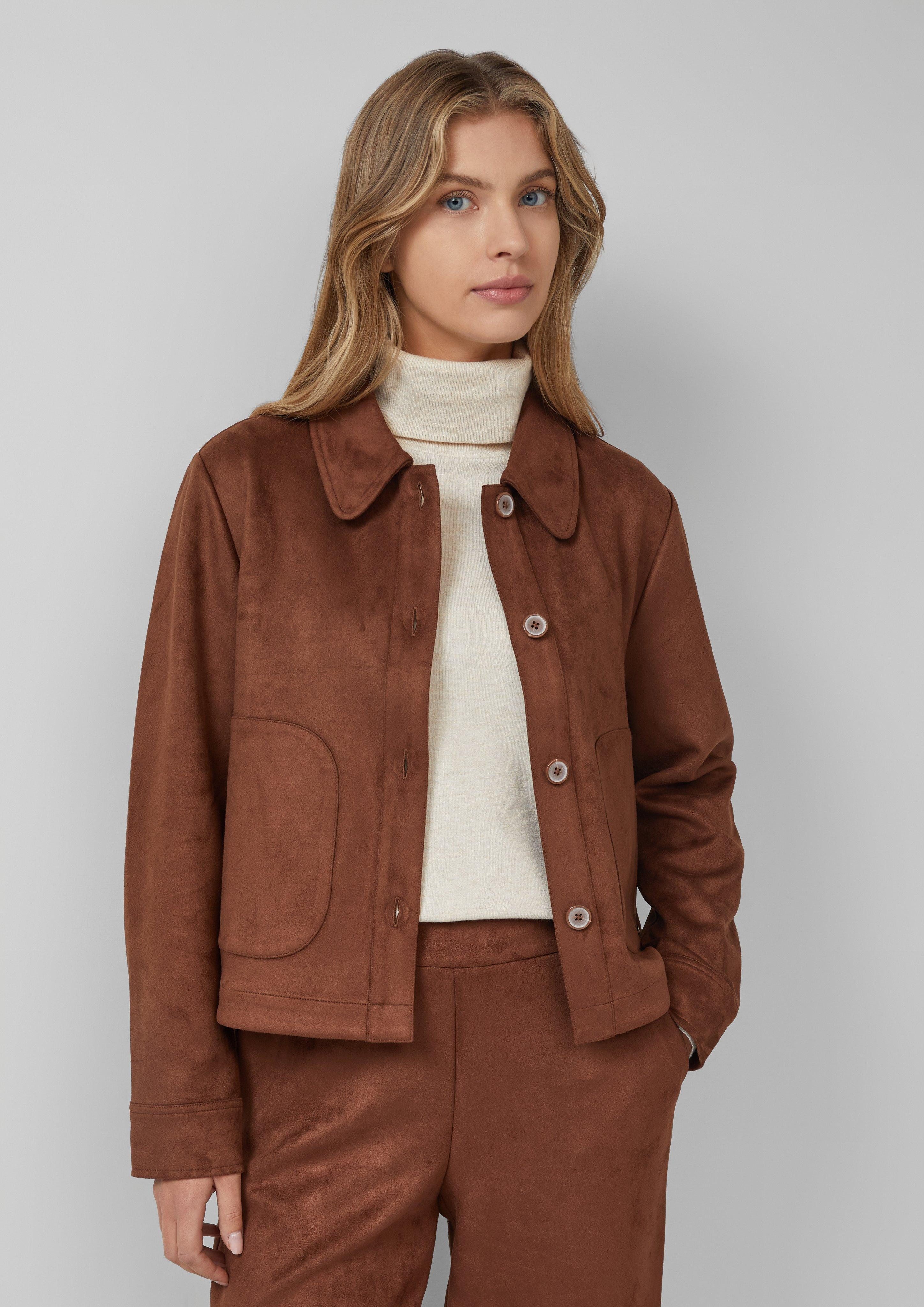 s.Oliver Funktionsjacke Leichte Jacke in Veloursleder-Optik günstig online kaufen