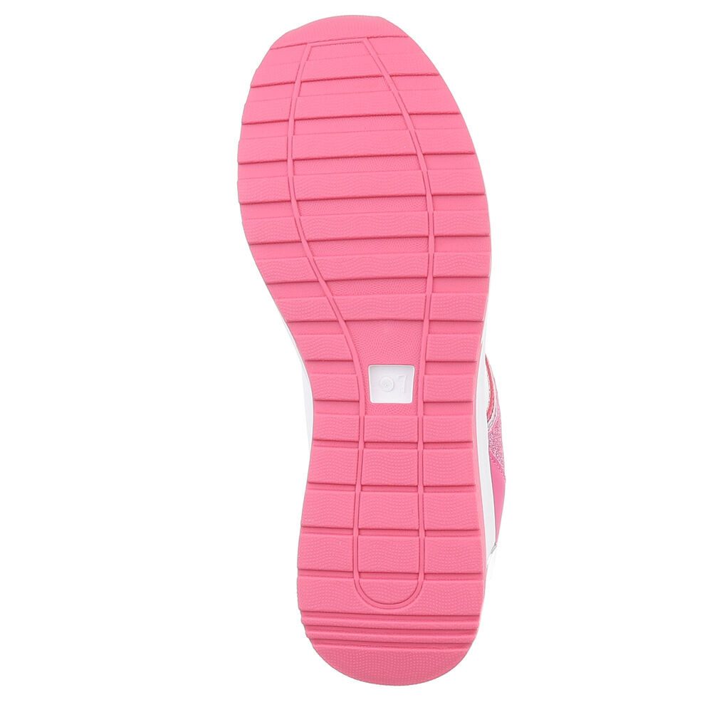 Ital-Design Damen Low-Top Freizeit Sneaker (88671637) Keilabsatz/Wedge Sneakers Low in Pink
