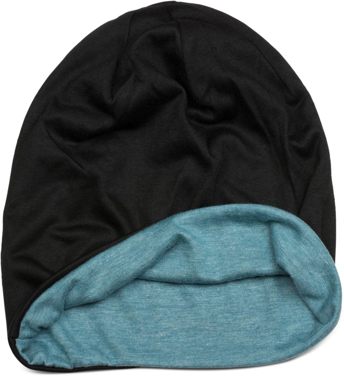 Beanie Schwarz Blau / (1-St) styleBREAKER Wende meliert Beanie