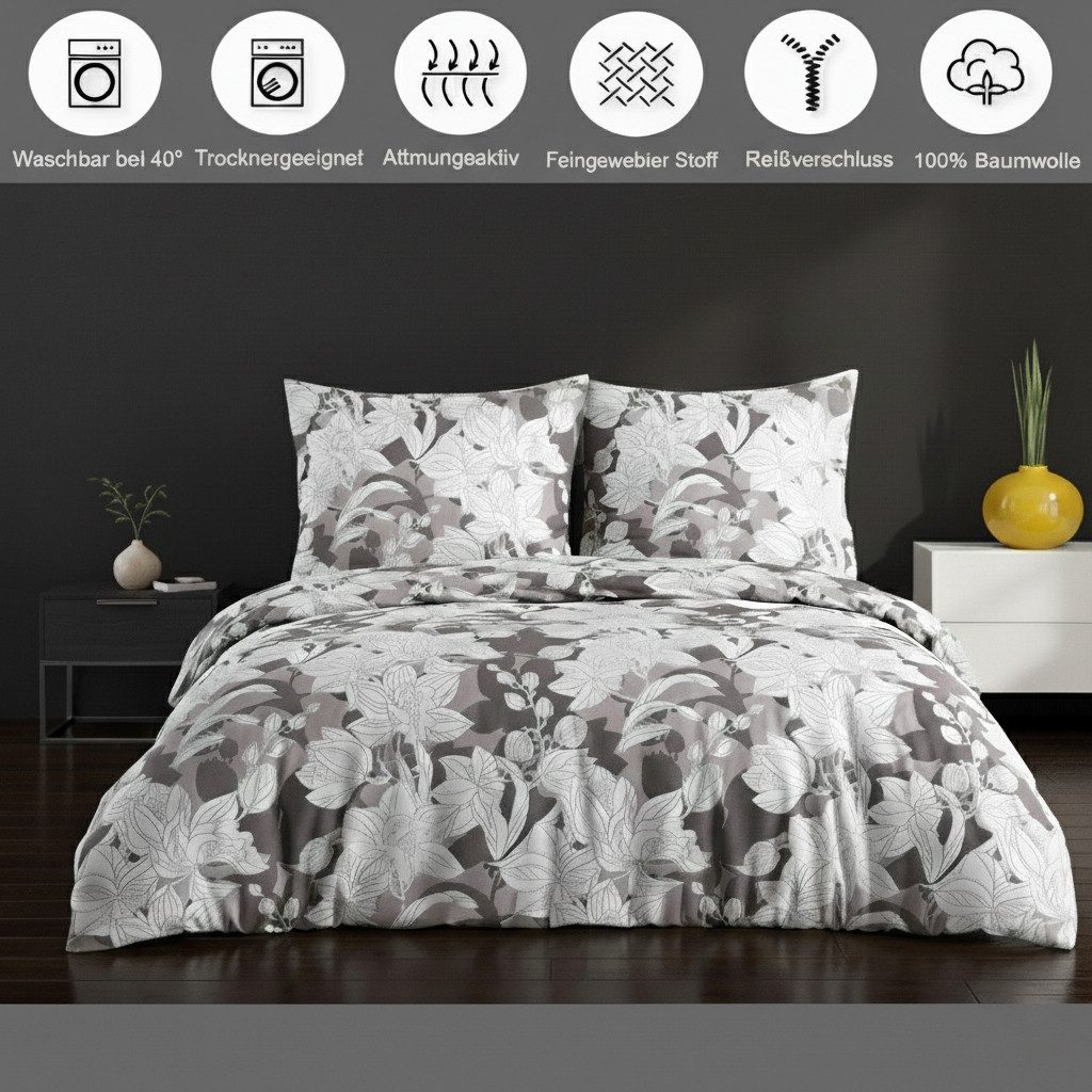 Buymax Bettwäsche Clisse, Renforce: 100% Baumwolle, 3 teilig, 200x220 cm, m günstig online kaufen