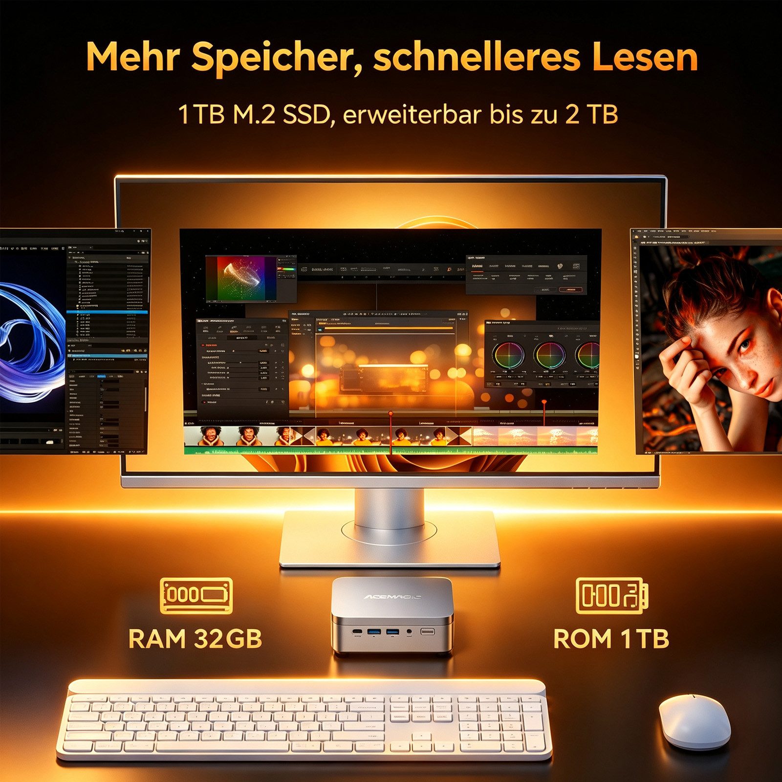 ACEMAGIC Mini PC Win-11 PRO, Intel Core i5-14500HX, 16 GB DDR4 RAM+512 M.2 SSD Mini-PC (Intel Core i5-14500HX 14500HX/14650HX/14900HX, Intel® Core™ i5-14500HX Processor, 16 GB RAM, 512 GB SSD, Hochgeschwindigkeits-Zentrifugallüfter + 2 Kühlkupferrohre + Doppelte Kupferrippen + Optimierter Doppelter Luftkanal, bis 4.9Ghz, WiFi 6/BT 5.2, Ultra-Leise M5 Mini-PC for Büro Home Gaming)