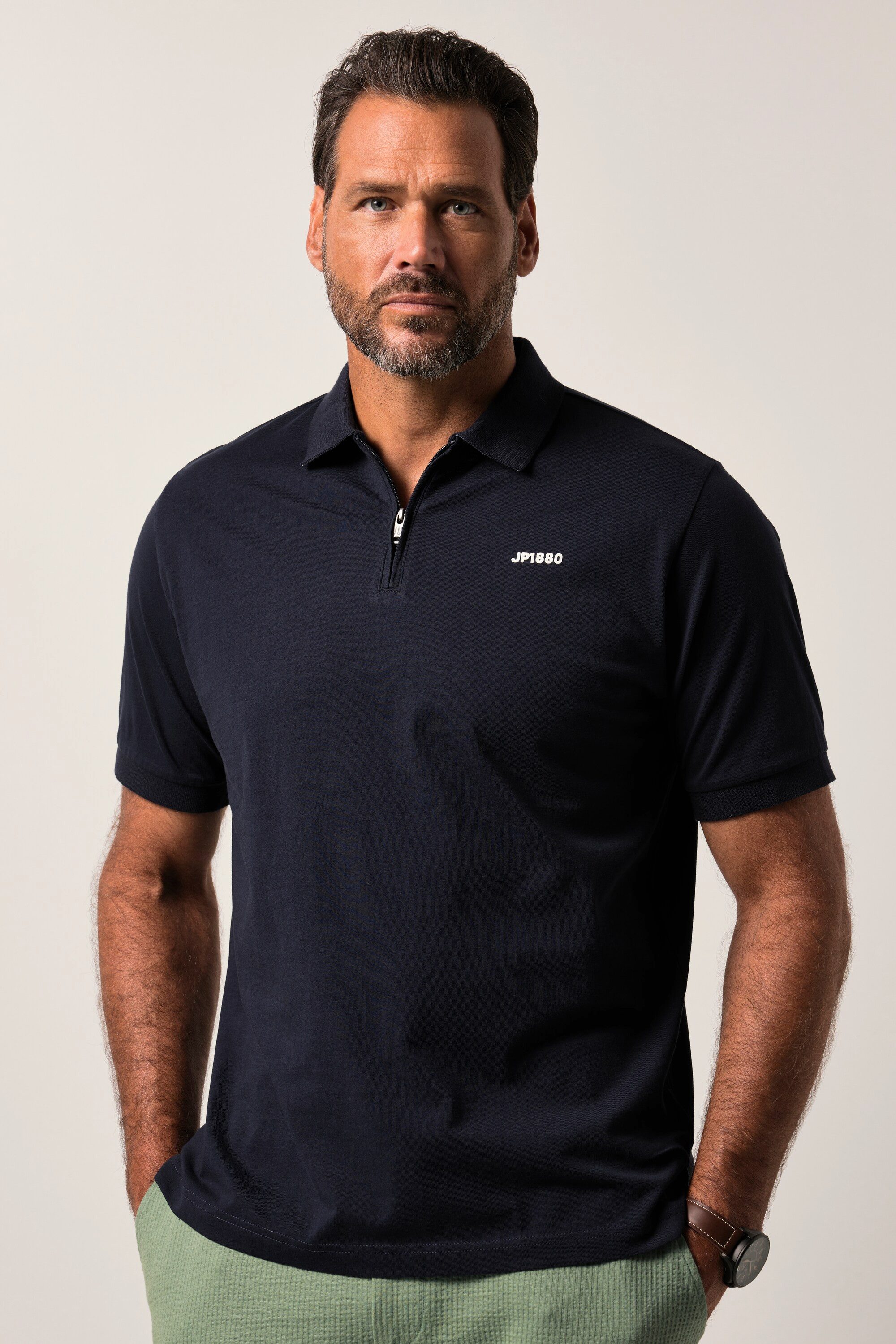 JP1880 Poloshirt JP1880 Poloshirt Halbarm Zipper bis 8 XL günstig online kaufen