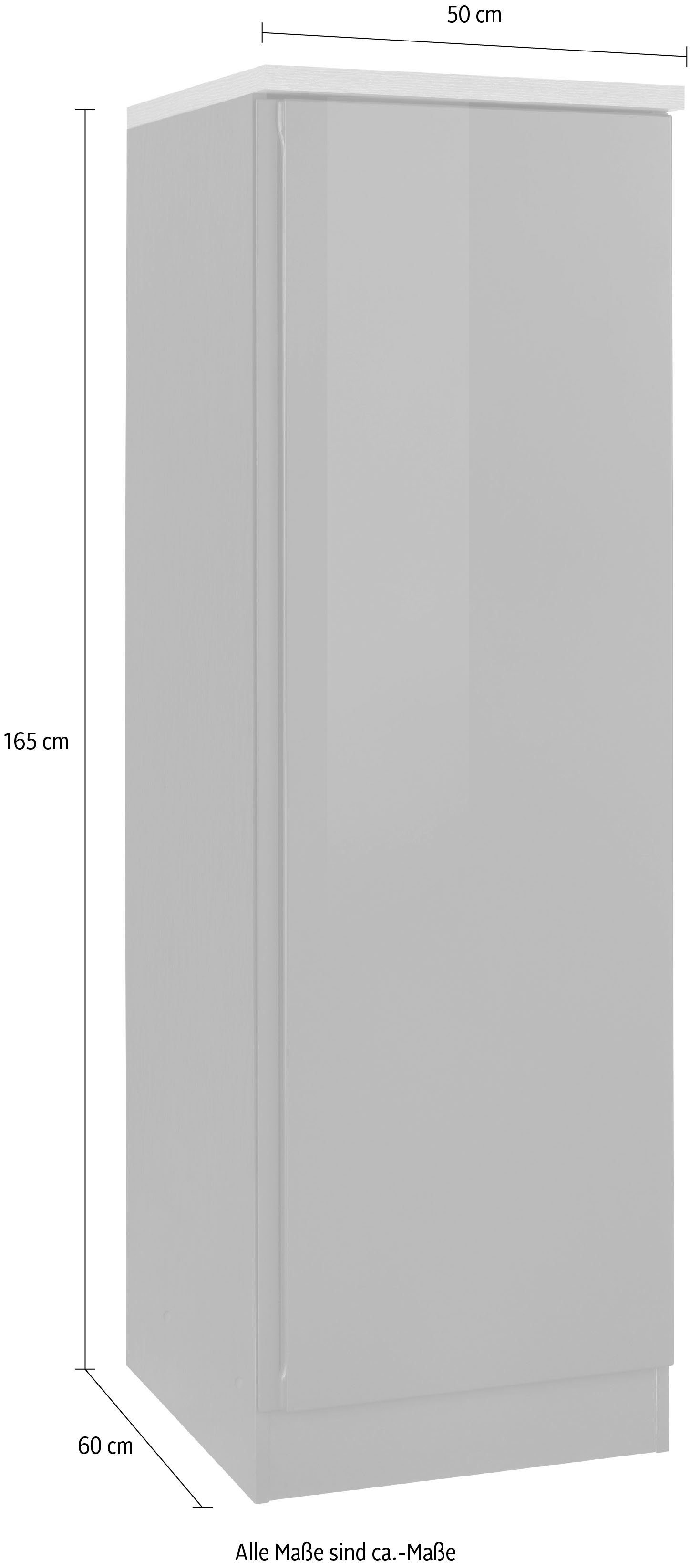 viel Virginia MÖBEL für grau | 50 cm breit, Stauraum graphit HELD Hochglanz Seitenschrank