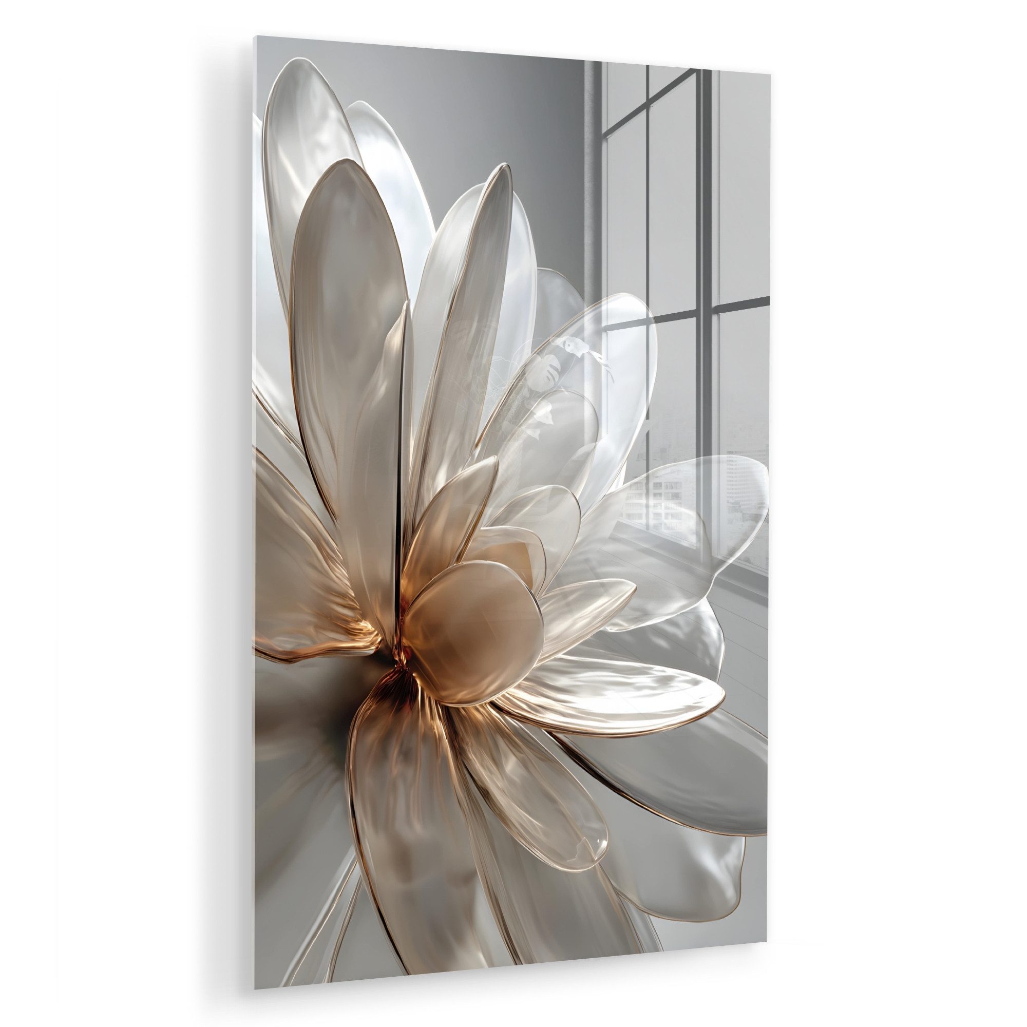 MuchoWow Acrylglasbild Blume - Weiß - Neutral, Inkl. Aufhängung, Dekorative günstig online kaufen