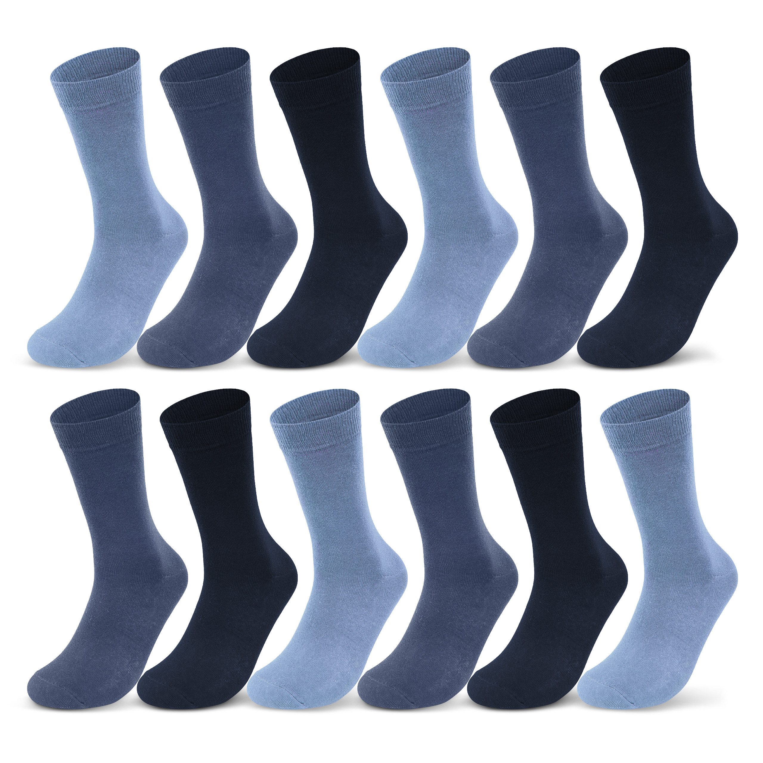 Basicsocken 6 oder 12 Paar Socken Damen & Herren Business Socken Baumwolle