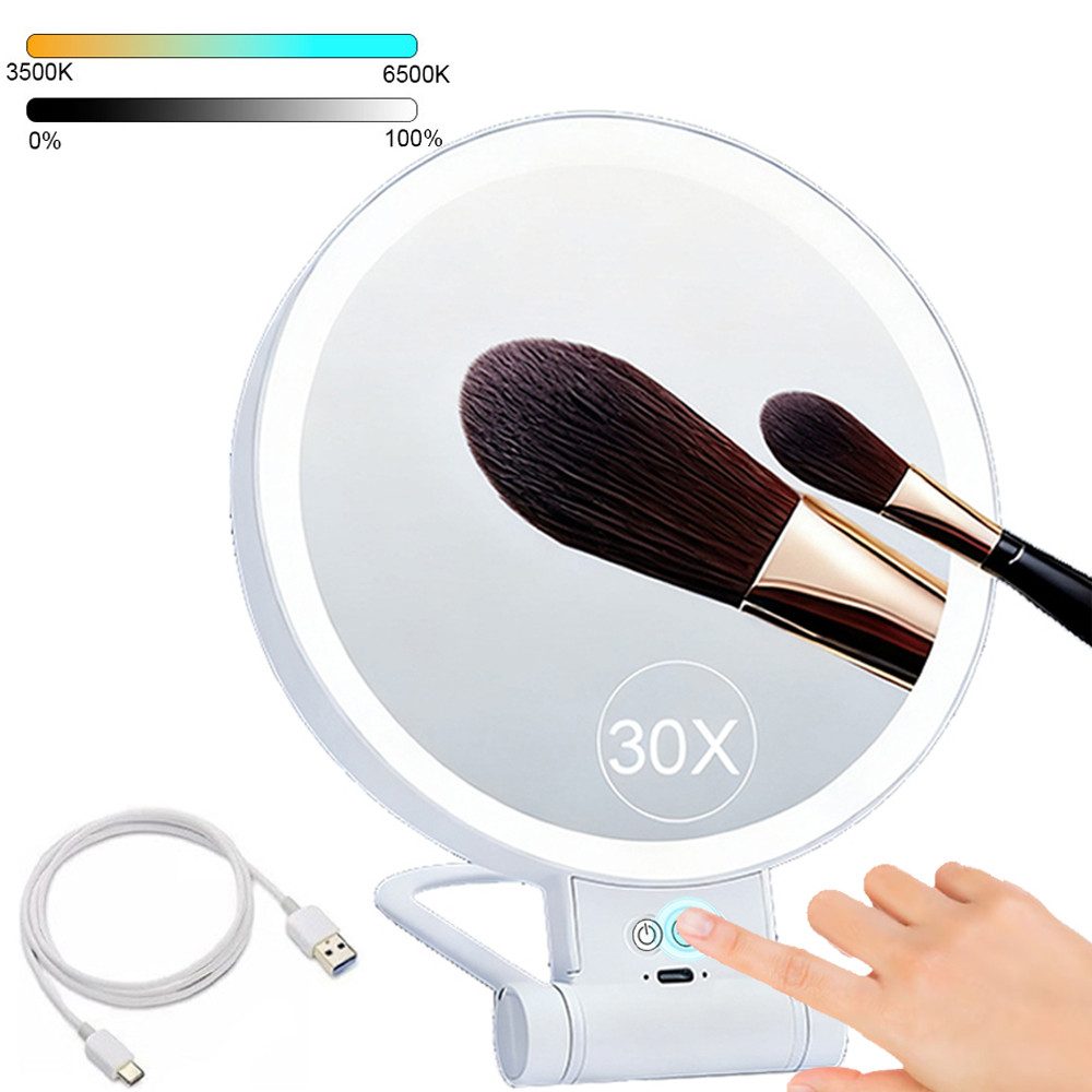 PRIISF Kosmetikspiegel 30 fach stehend Schminkspiegel LED Dimmbar Badspiege günstig online kaufen