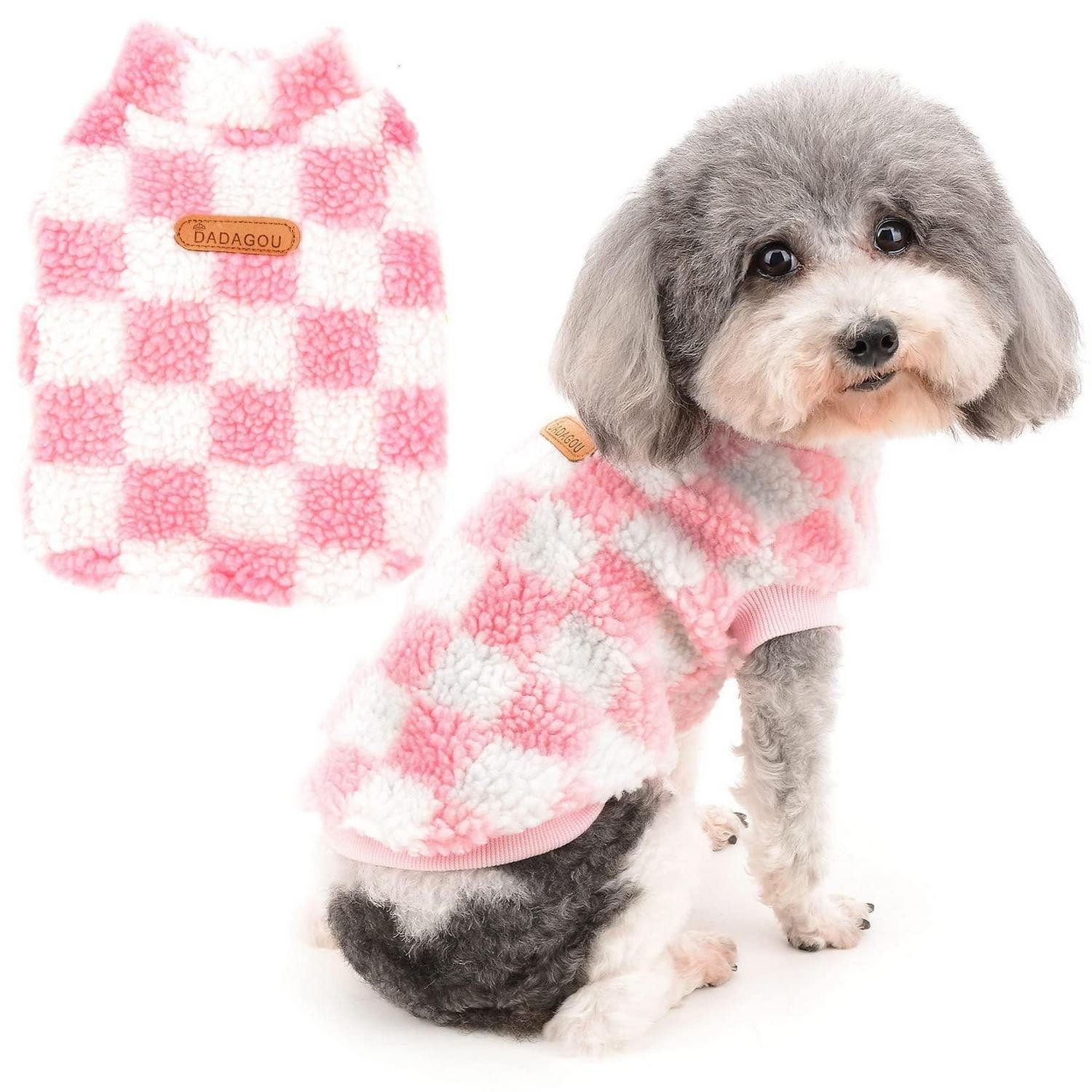 LuxusKollektion Hundepullover Hunde Pullover Karomuster Rosa S