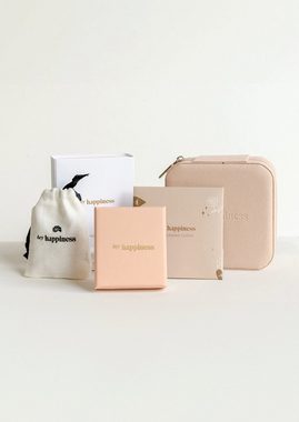 Hey Happiness Paar Creolen Silber Glieder klein, 18K Roségold vergoldet, Damen Ohrringe Silber 925 verflochten, Geschenk Idee