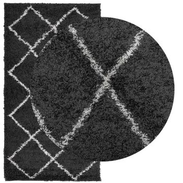 Teppich Teppich Shaggy Hochflor Modern Schwarz und Creme 60x110 cm, vidaXL, Rechteckig