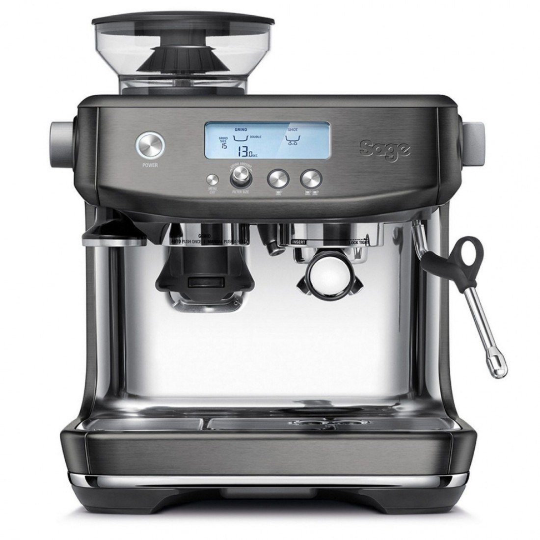 Sage Espressomaschine Espresso SES878BST4EEU1 Siebträgermaschine Appliances  Barista Pro, Integriertes Mahlwerk mit 18 Mahlgradeinstellungen für  perfektes Aroma