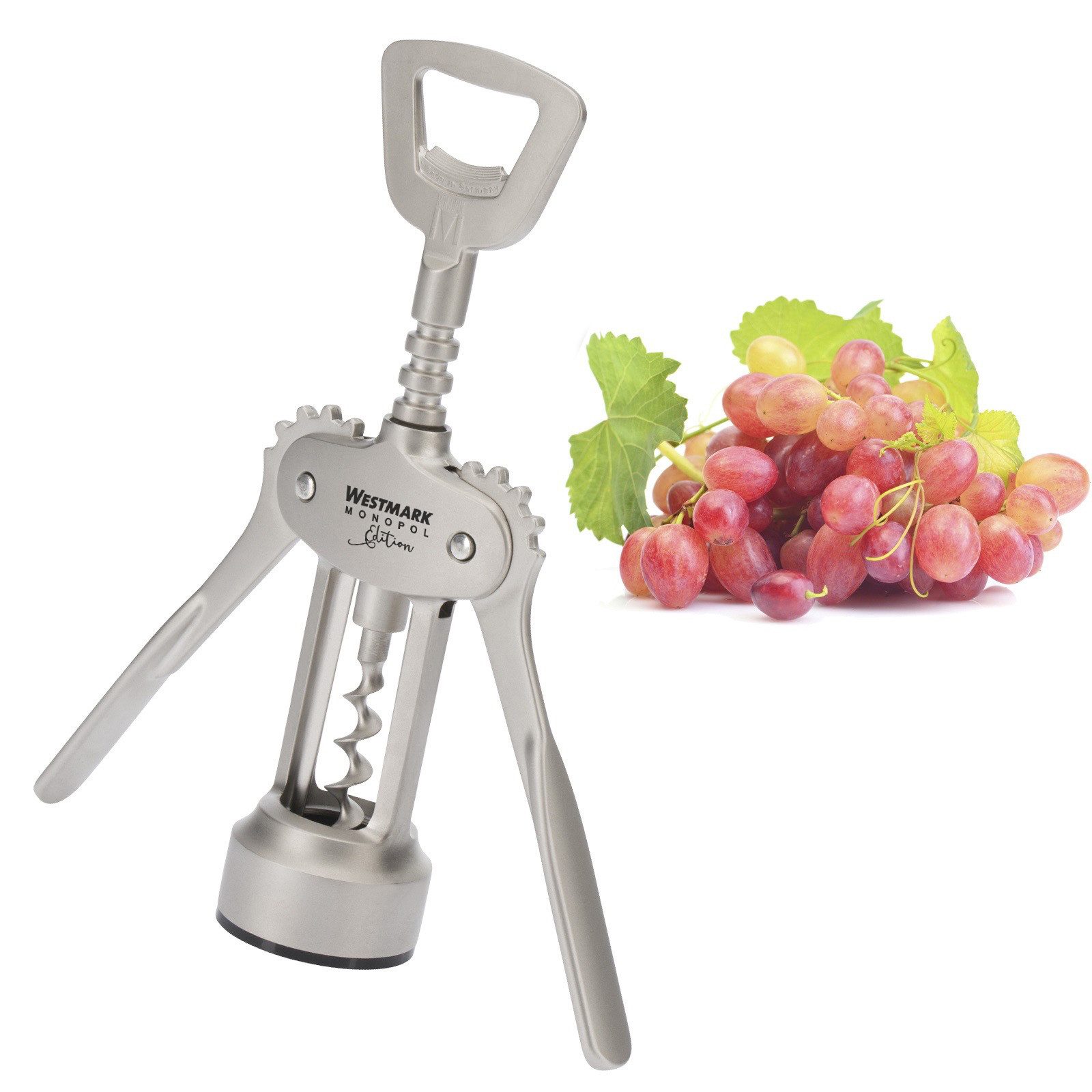 WESTMARK Korkenzieher Hebelkorkenzieher »FINO« Monopol Edition, edelmattiert- #6160-3380, (Einzelprodukt, Einzelprodukt), Monopol Scharfgewinde, Made in Germany