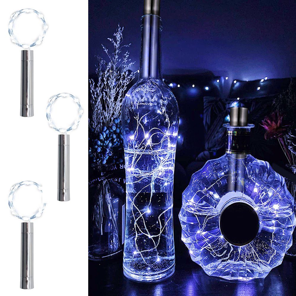 1.5M Dekolicht Licht,Flaschen-Licht, MUPOO LED LED-Lichterkette LED MLED Weiß Glas Korken 15/20LEDs,1.5/2 15LEDs, Flaschenlicht Drahtlichterkette,Weinflasche