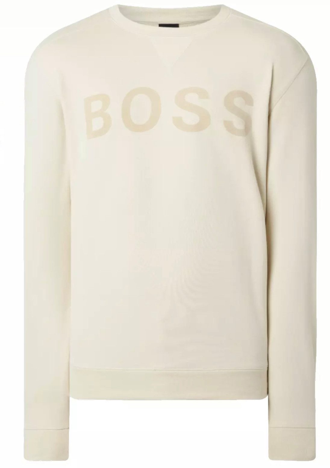 BOSS Sweatshirt Weefast Sweater Ein flockiertes BOSS-Logo, leichten French-Terry-Stoff