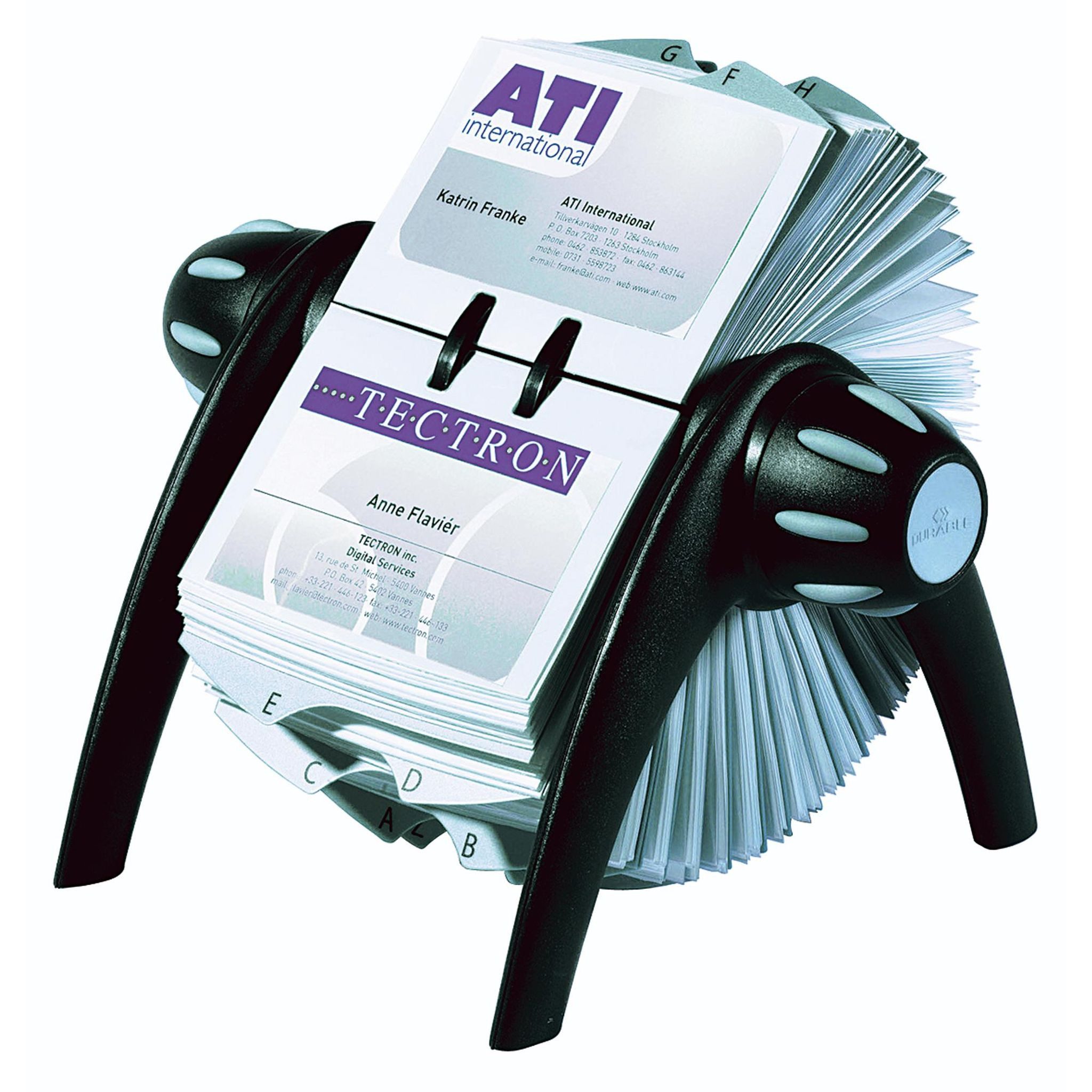 DURABLE Karteikasten Durable Rollkartei VISIFIX flip sw für 200 Visitenkarten 72x104mm