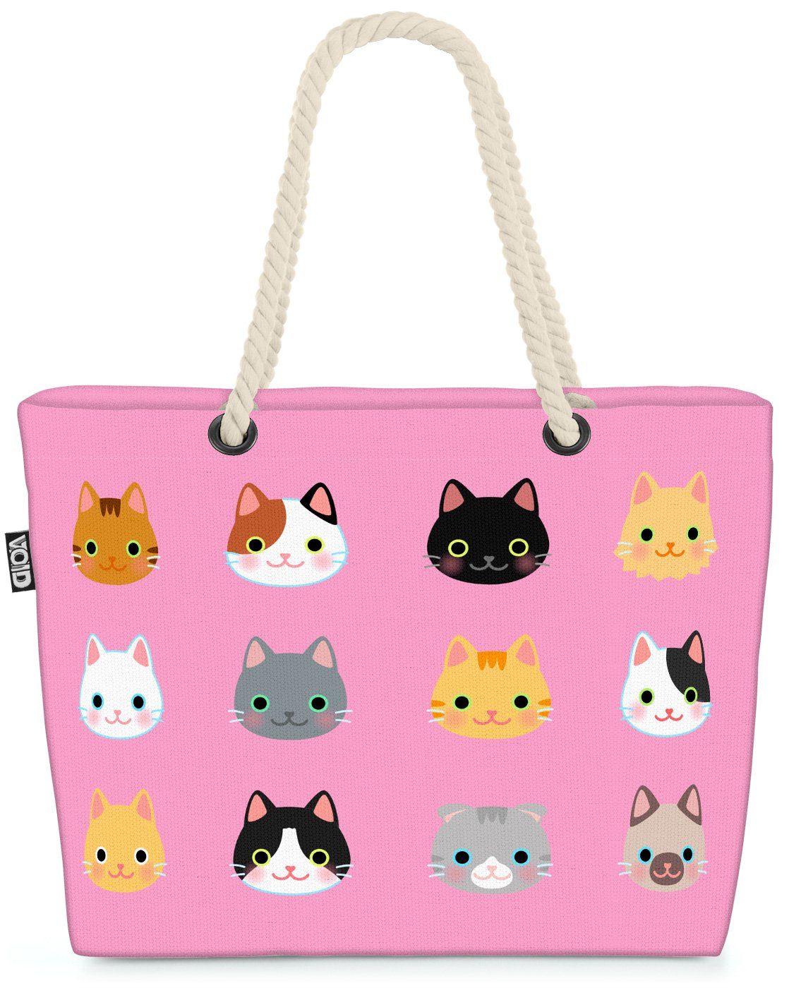 VOID Strandtasche (1-tlg), Anime Katzen Beach Bag Katze Japan Kitty Haustier Spielzeug Kinder Kinderzimmer