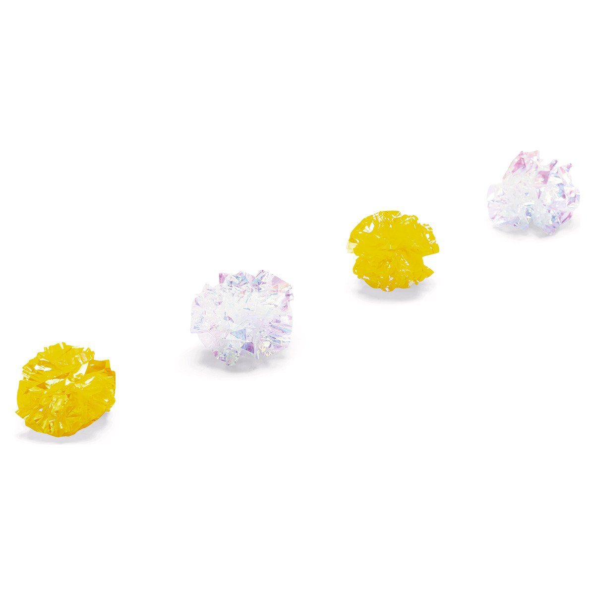 Katzenspielzeug gelb/transparent Knisterbälle Evy Kitten Beeztees Tierball