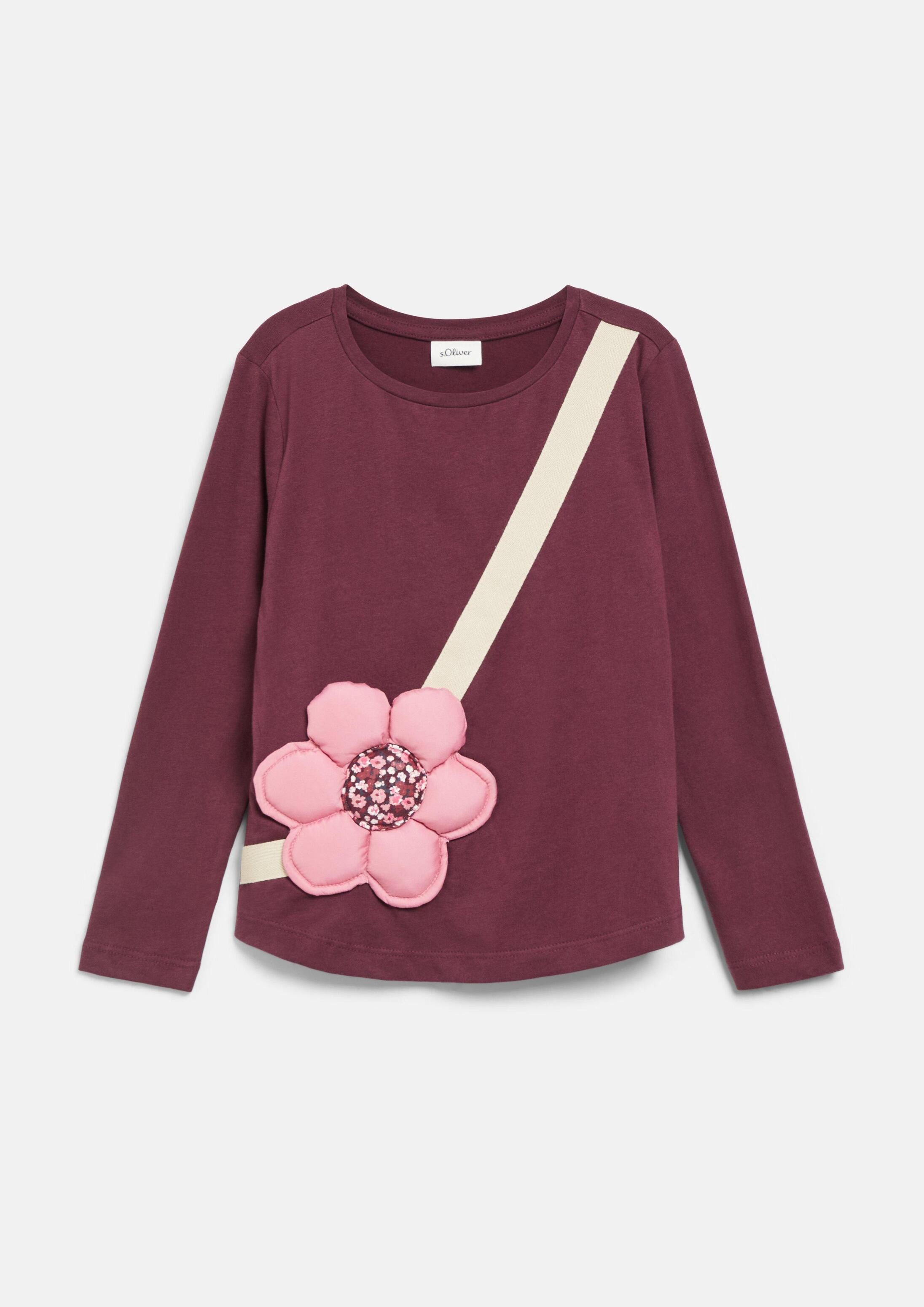 s.Oliver Langarmshirt T-Shirt Longsleeve mit applizierter Tasche