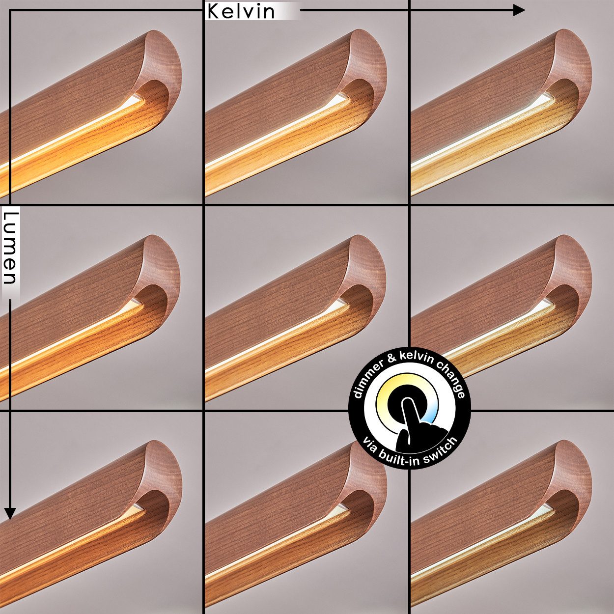 hofstein Pendelleuchte dimmbare Pendellampe aus Metall/Holz/Kunststoff in S günstig online kaufen