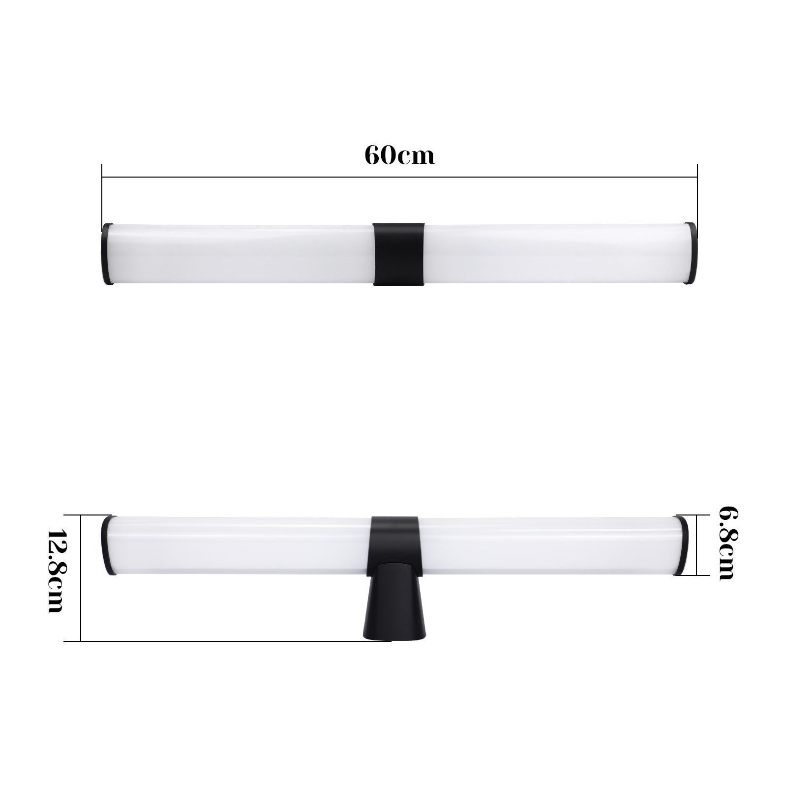 ZMH Spiegelleuchte Spiegellampe - Modern 40/60CM Chrom Schlafzimmer, Augenschutz, LED fest integriert, 4000k, Neutralweiß 4000K Feuchtraumleuchte Modern