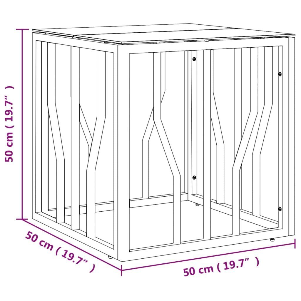 50x50x50 Couchtisch cm und Glas Edelstahl Couchtisch Golden (1-St) vidaXL